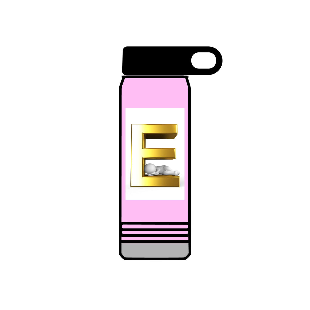 Gold Letter E Monogram Water Bottle | 20oz Initial Bottle
