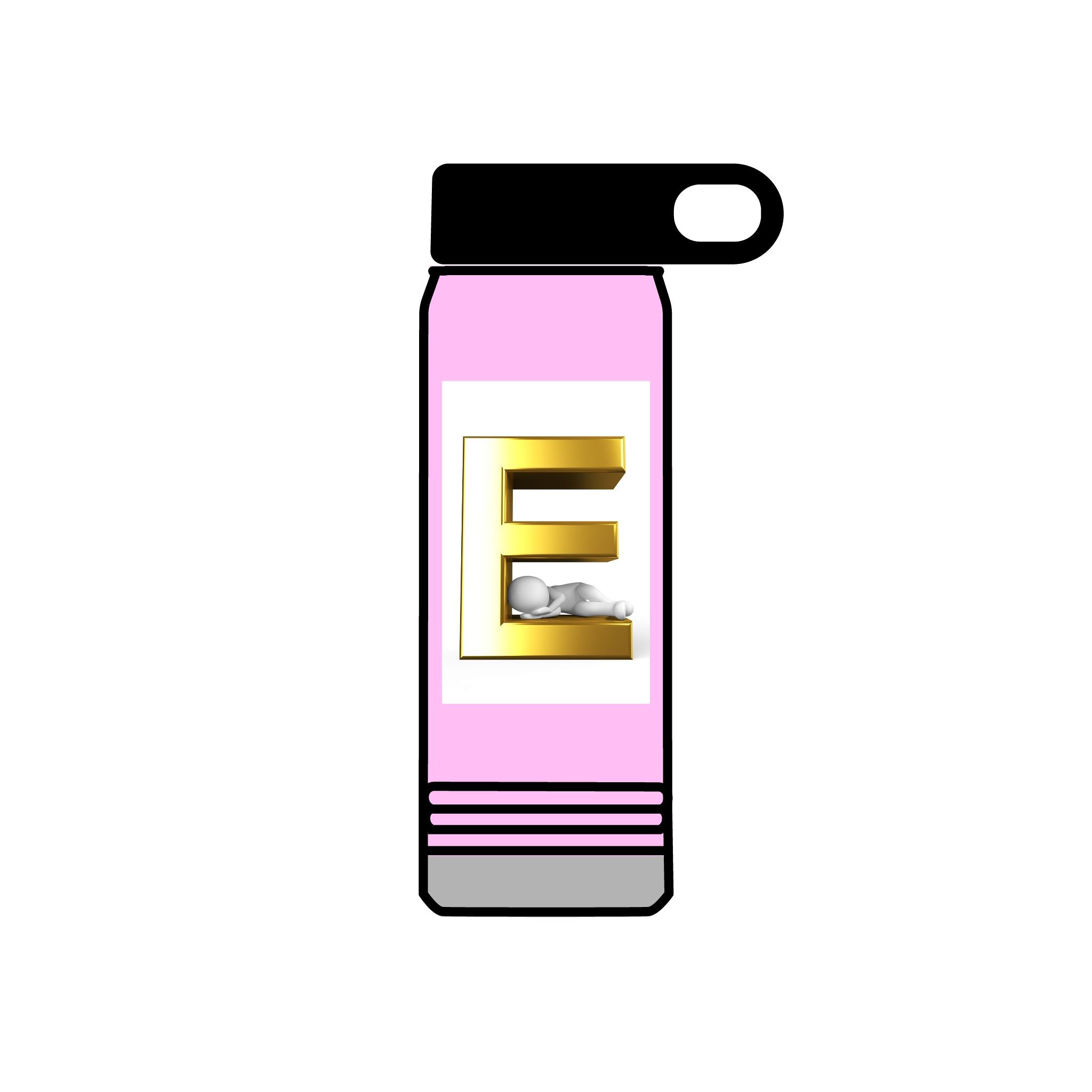 Gold Letter E Monogram Water Bottle | 20oz Initial Bottle