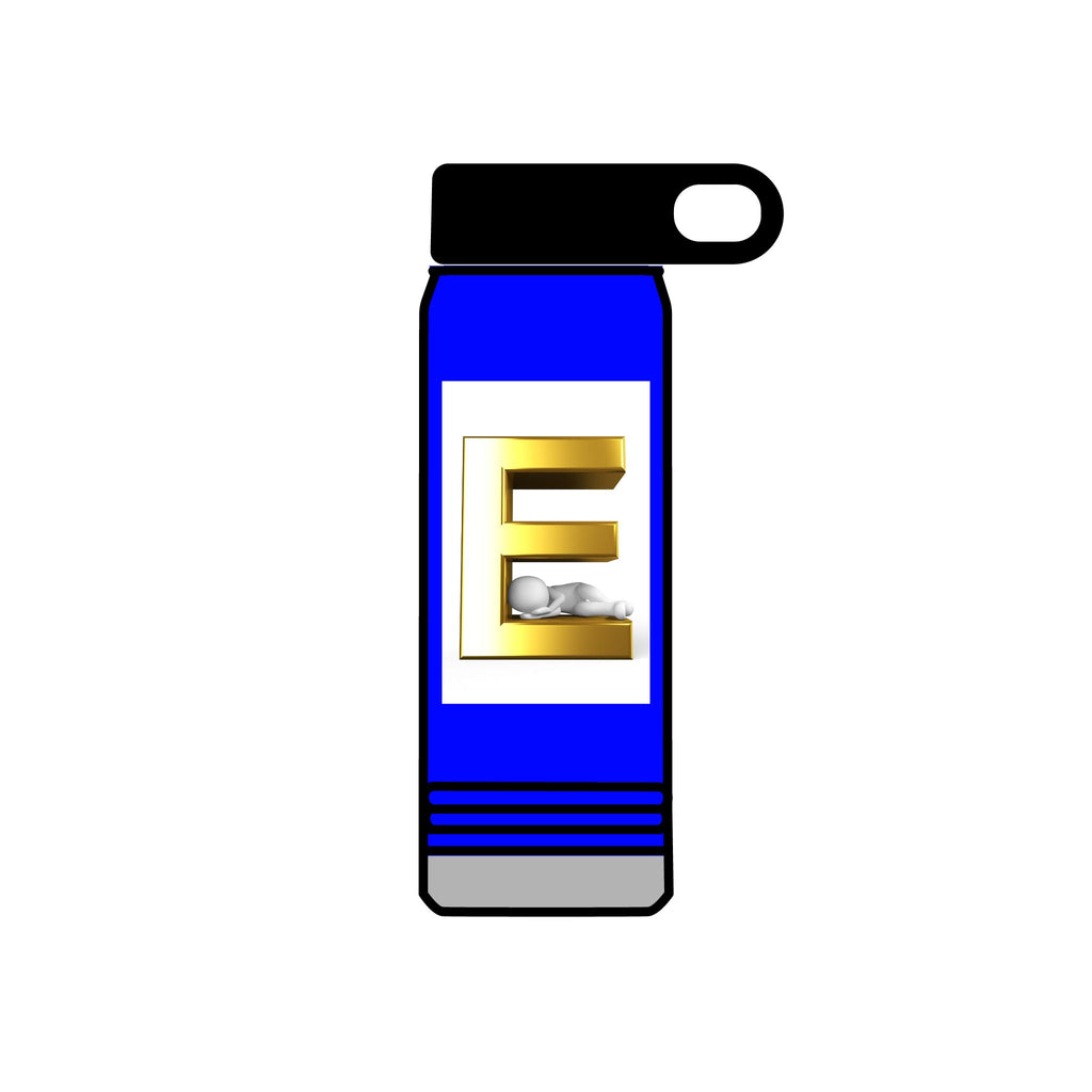 Gold Letter E Monogram Water Bottle | 20oz Initial Bottle