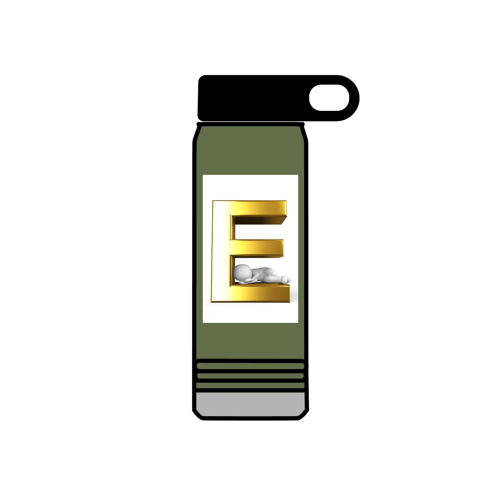 Gold Letter E Monogram Water Bottle | 20oz Initial Bottle