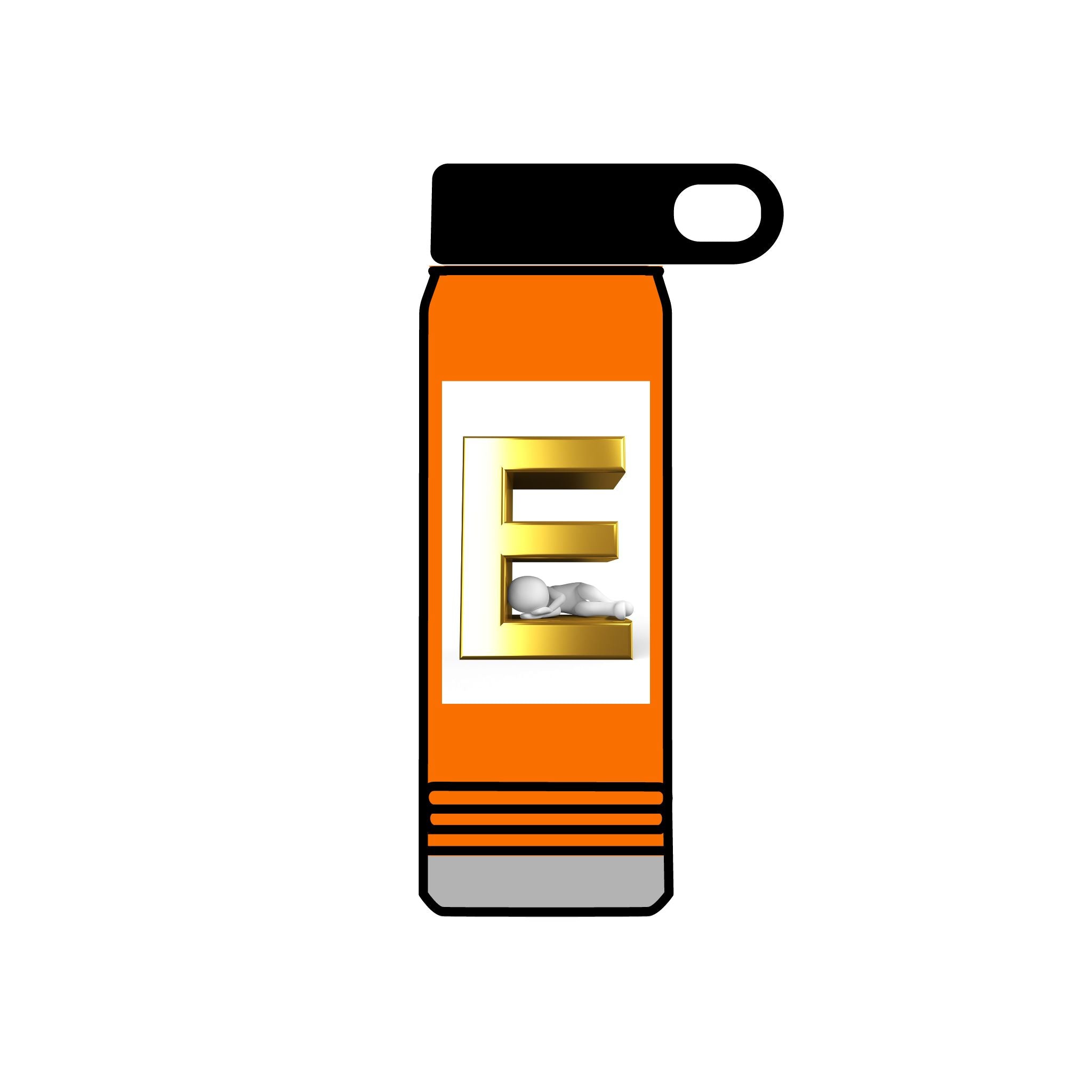 Gold Letter E Monogram Water Bottle | 20oz Initial Bottle