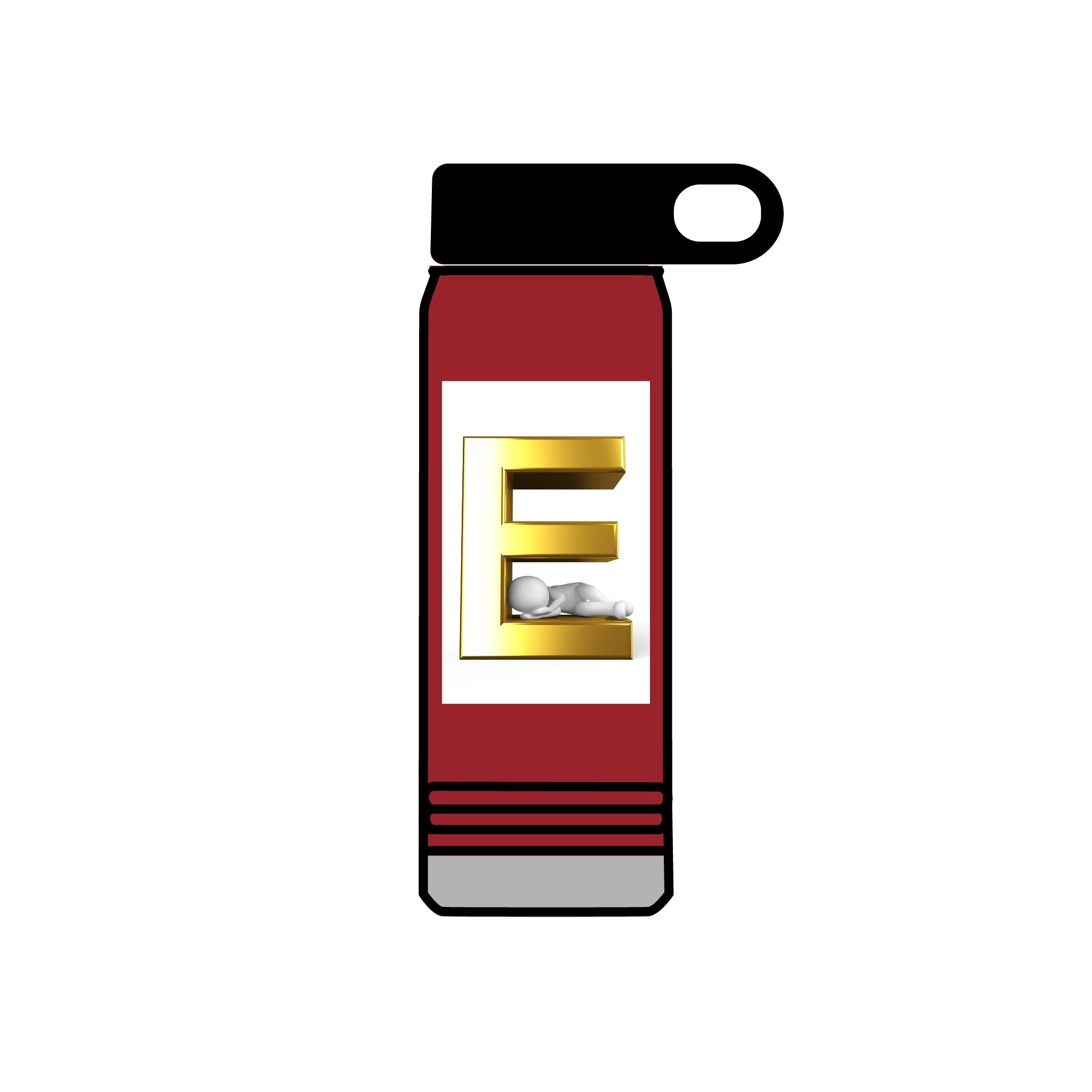 Gold Letter E Monogram Water Bottle | 20oz Initial Bottle