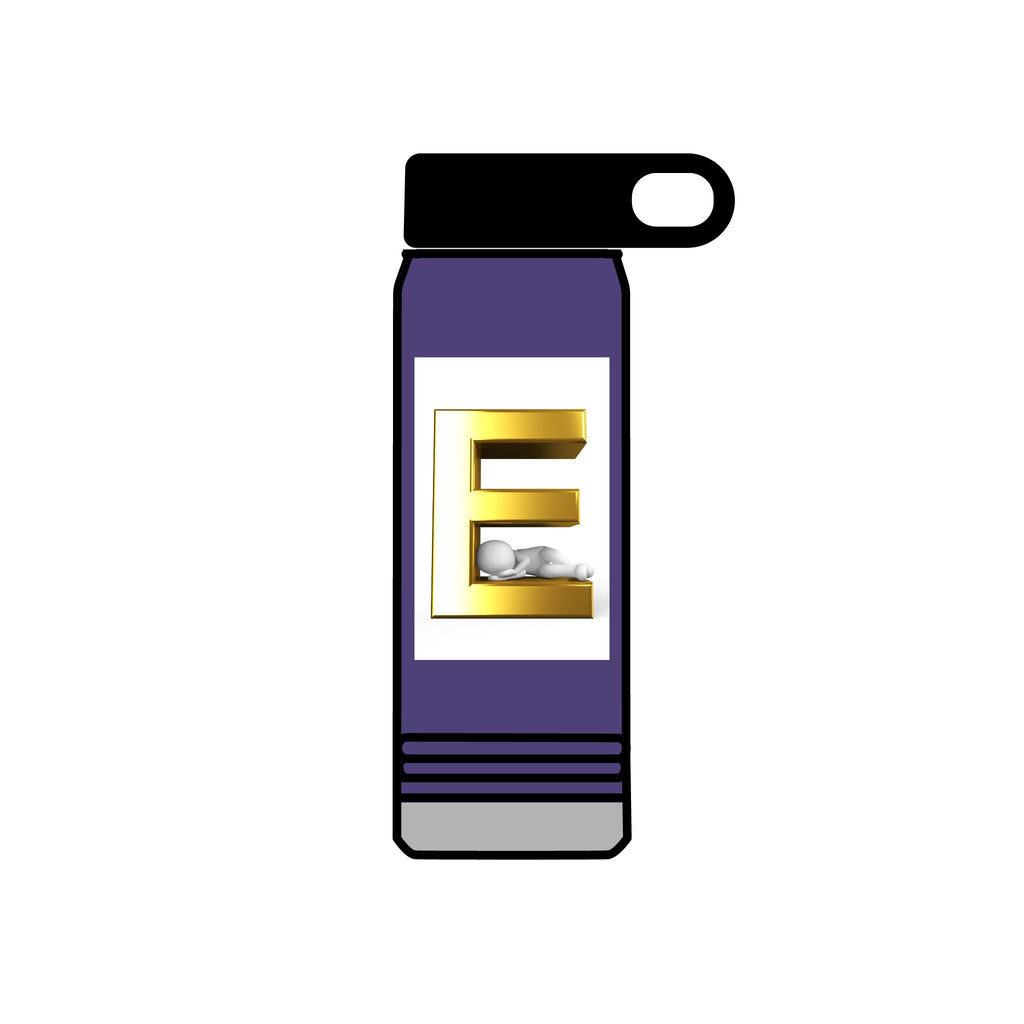 Gold Letter E Monogram Water Bottle | 20oz Initial Bottle