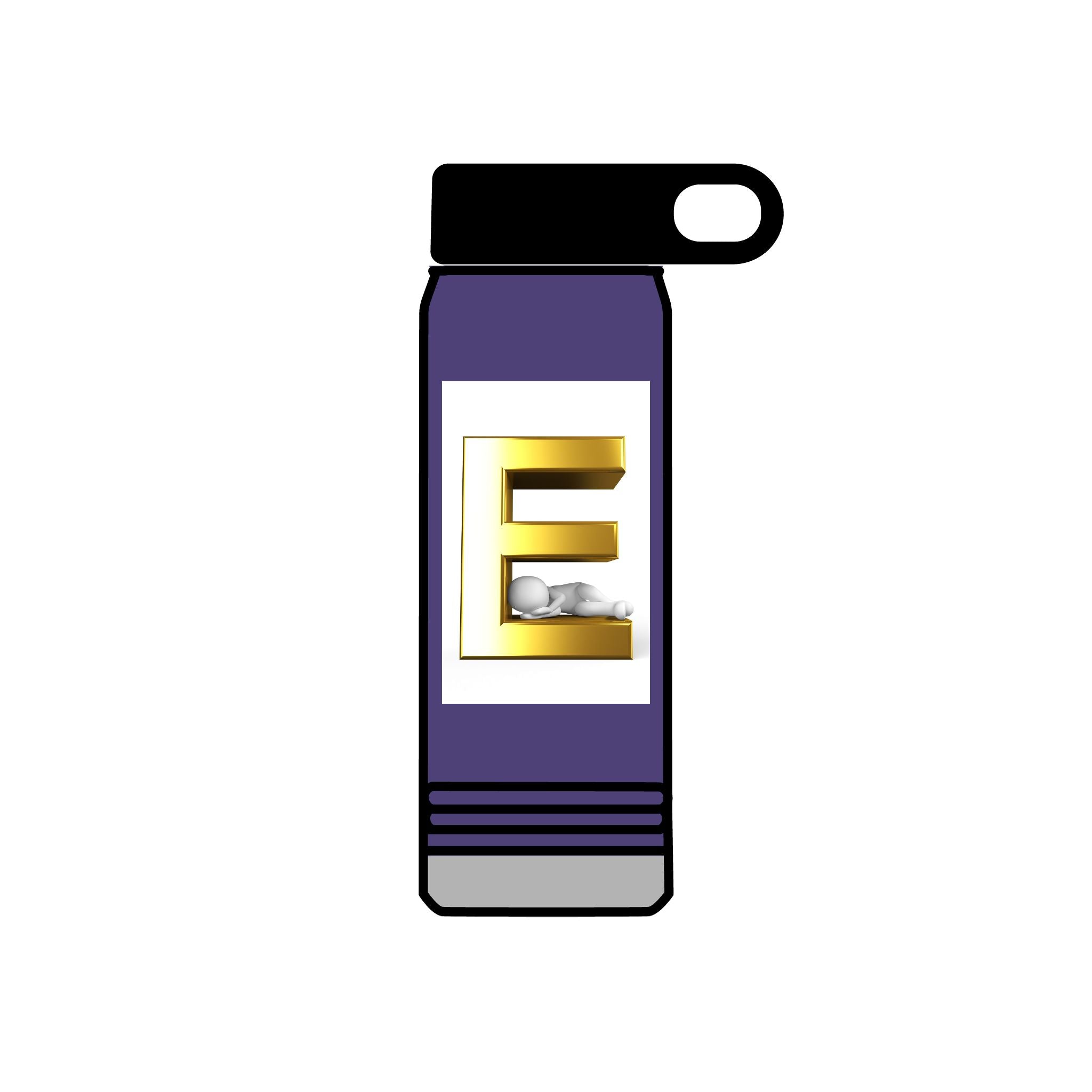 Gold Letter E Monogram Water Bottle | 20oz Initial Bottle