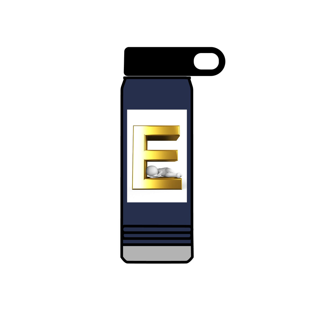 Gold Letter E Monogram Water Bottle | 20oz Initial Bottle