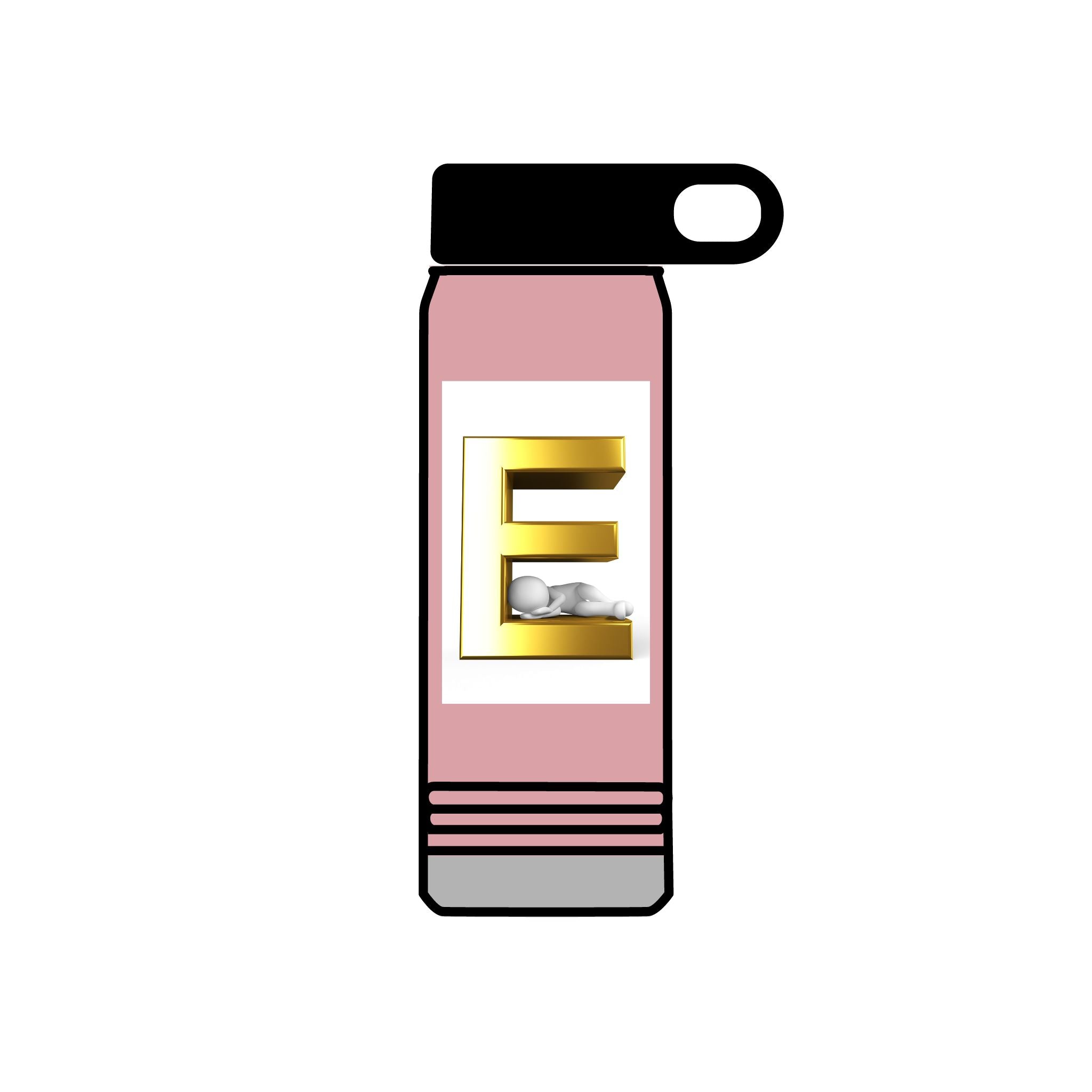 Gold Letter E Monogram Water Bottle | 20oz Initial Bottle