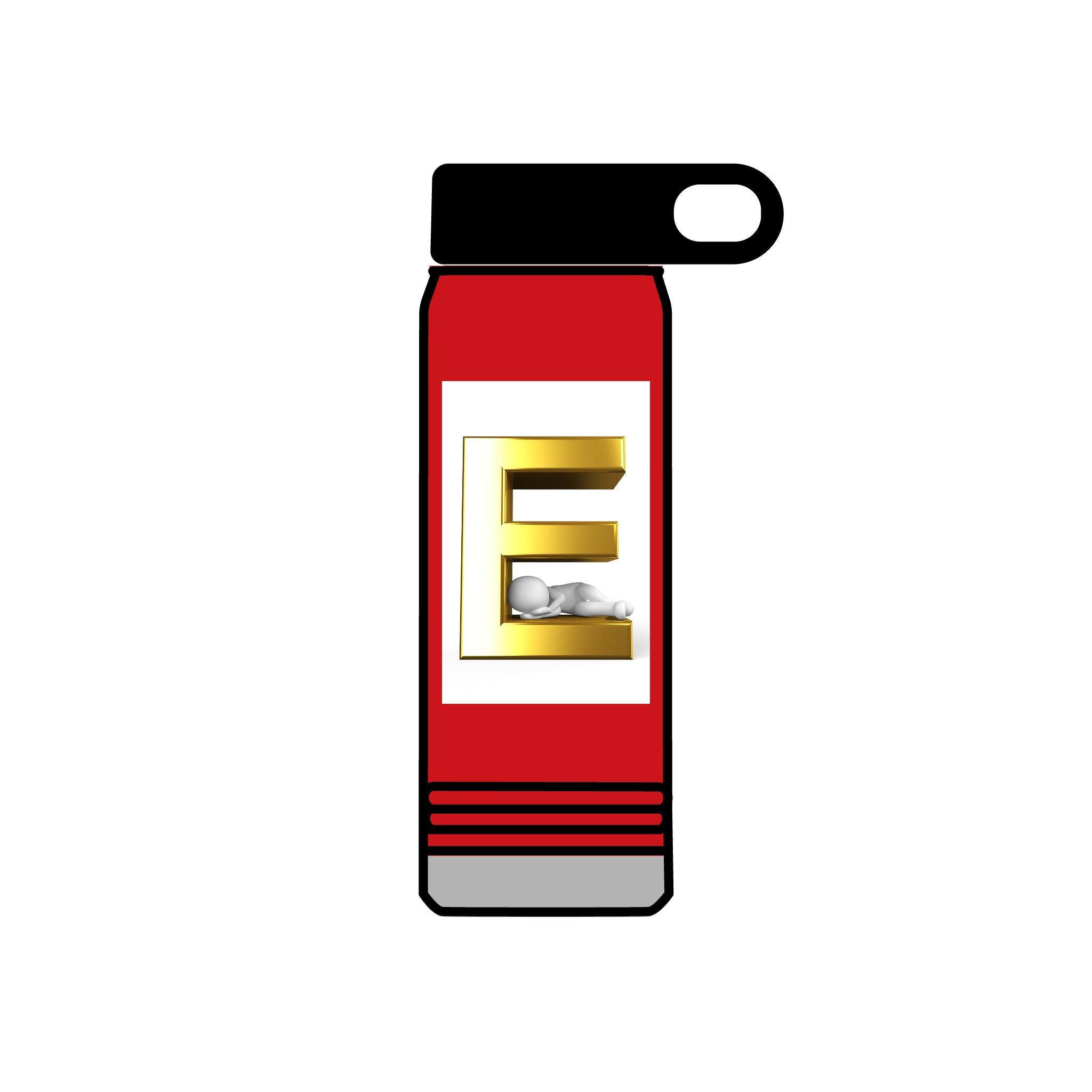Gold Letter E Monogram Water Bottle | 20oz Initial Bottle