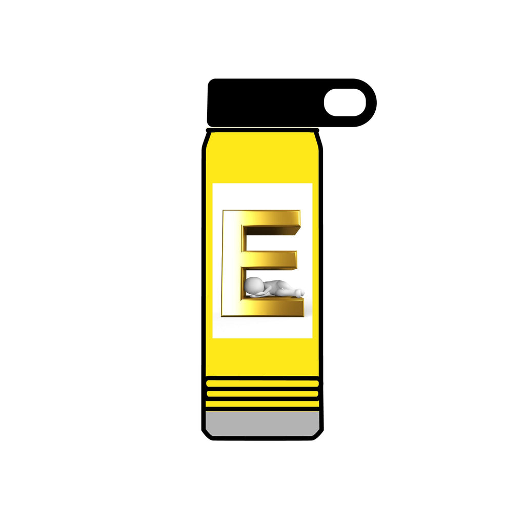 Gold Letter E Monogram Water Bottle | 20oz Initial Bottle