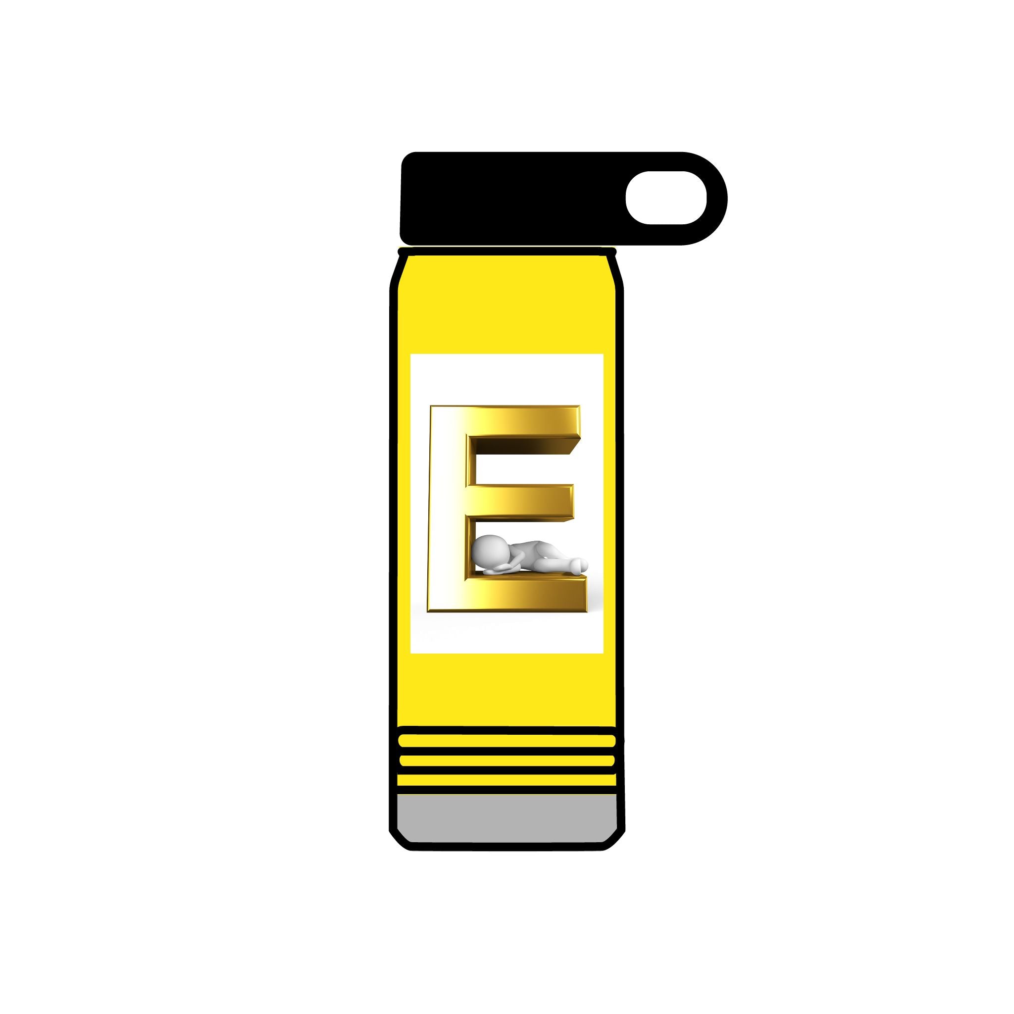 Gold Letter E Monogram Water Bottle | 20oz Initial Bottle