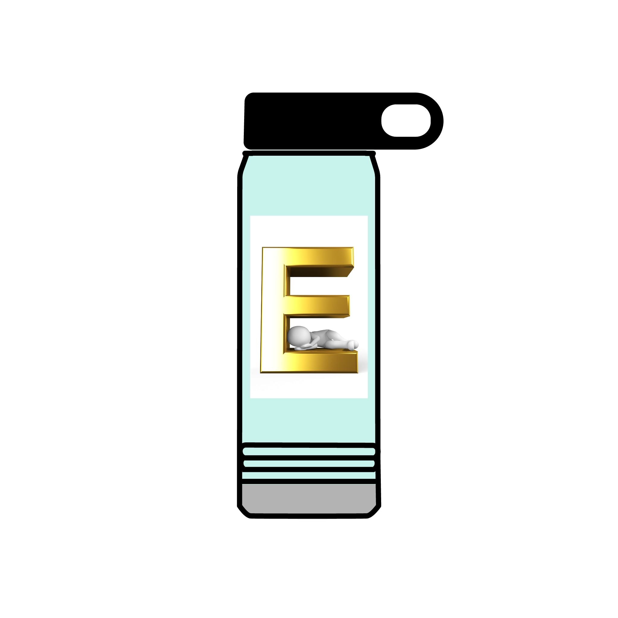 Gold Letter E Monogram Water Bottle | 20oz Initial Bottle