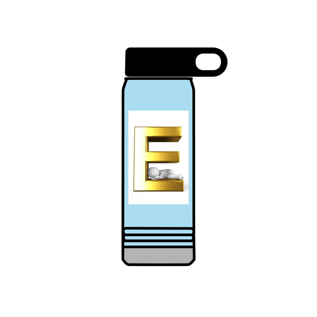 Gold Letter E Monogram Water Bottle | 20oz Initial Bottle