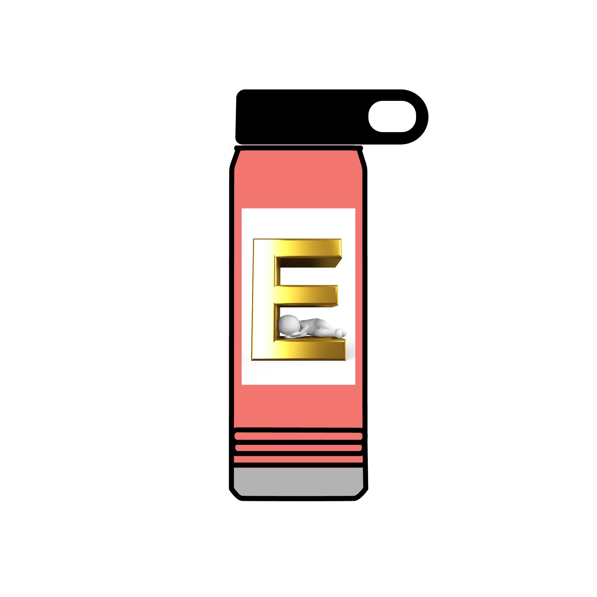 Gold Letter E Monogram Water Bottle | 20oz Initial Bottle