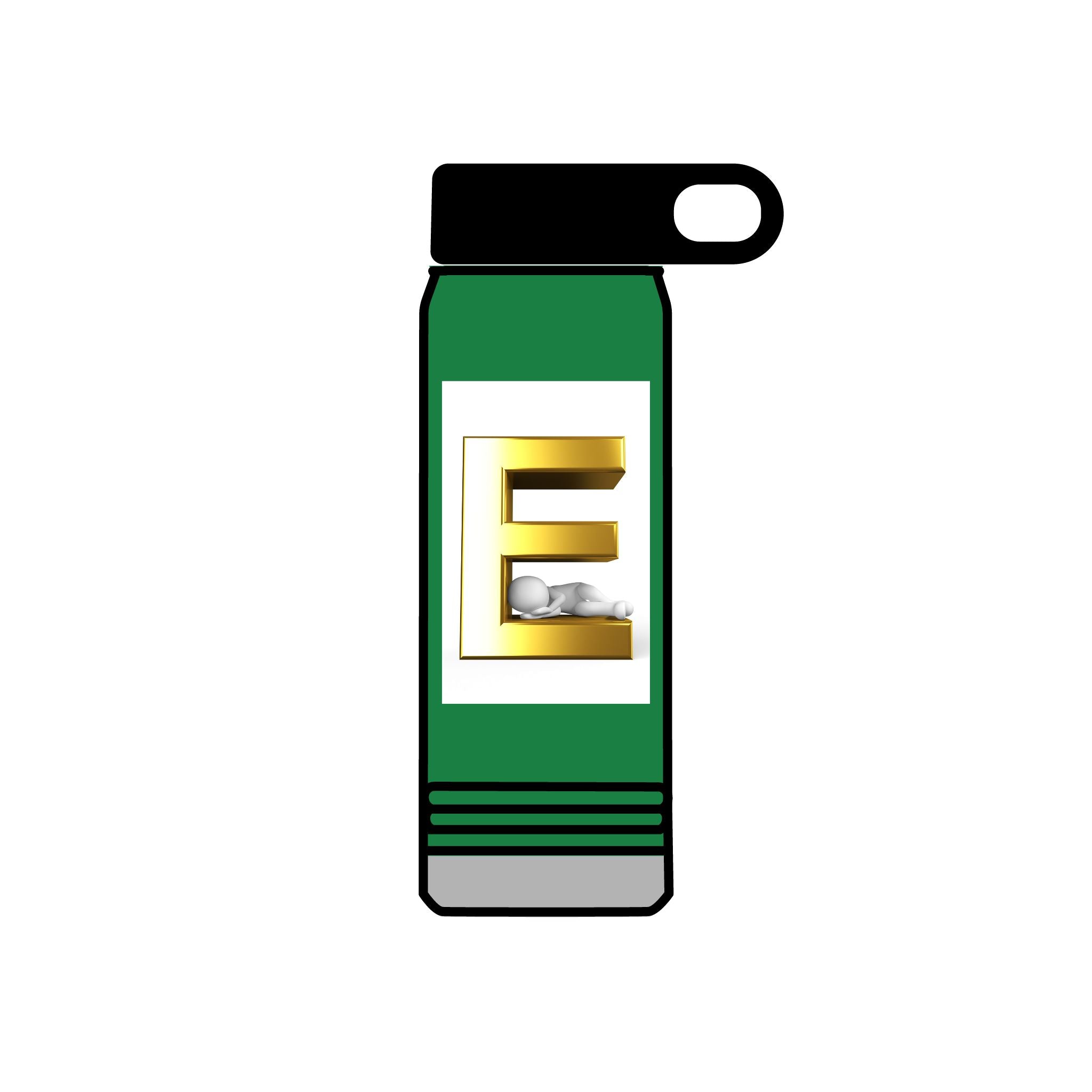 Gold Letter E Monogram Water Bottle | 20oz Initial Bottle