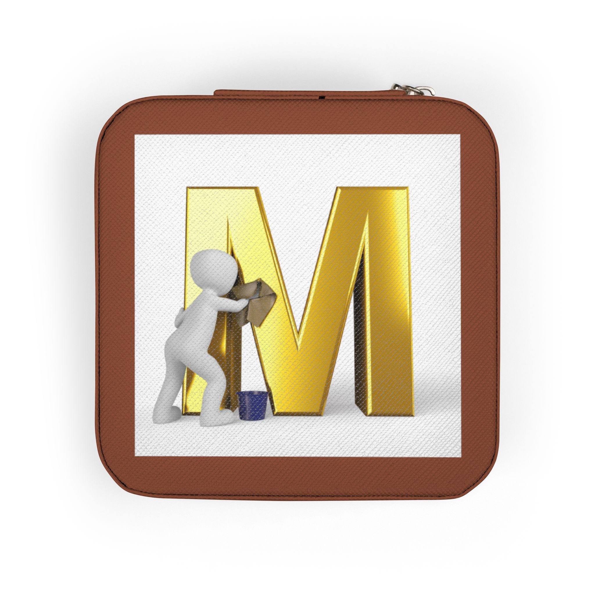Monogram M Jewelry Travel Case | Compact Velvet Organizer | Portable Ring Earring Box