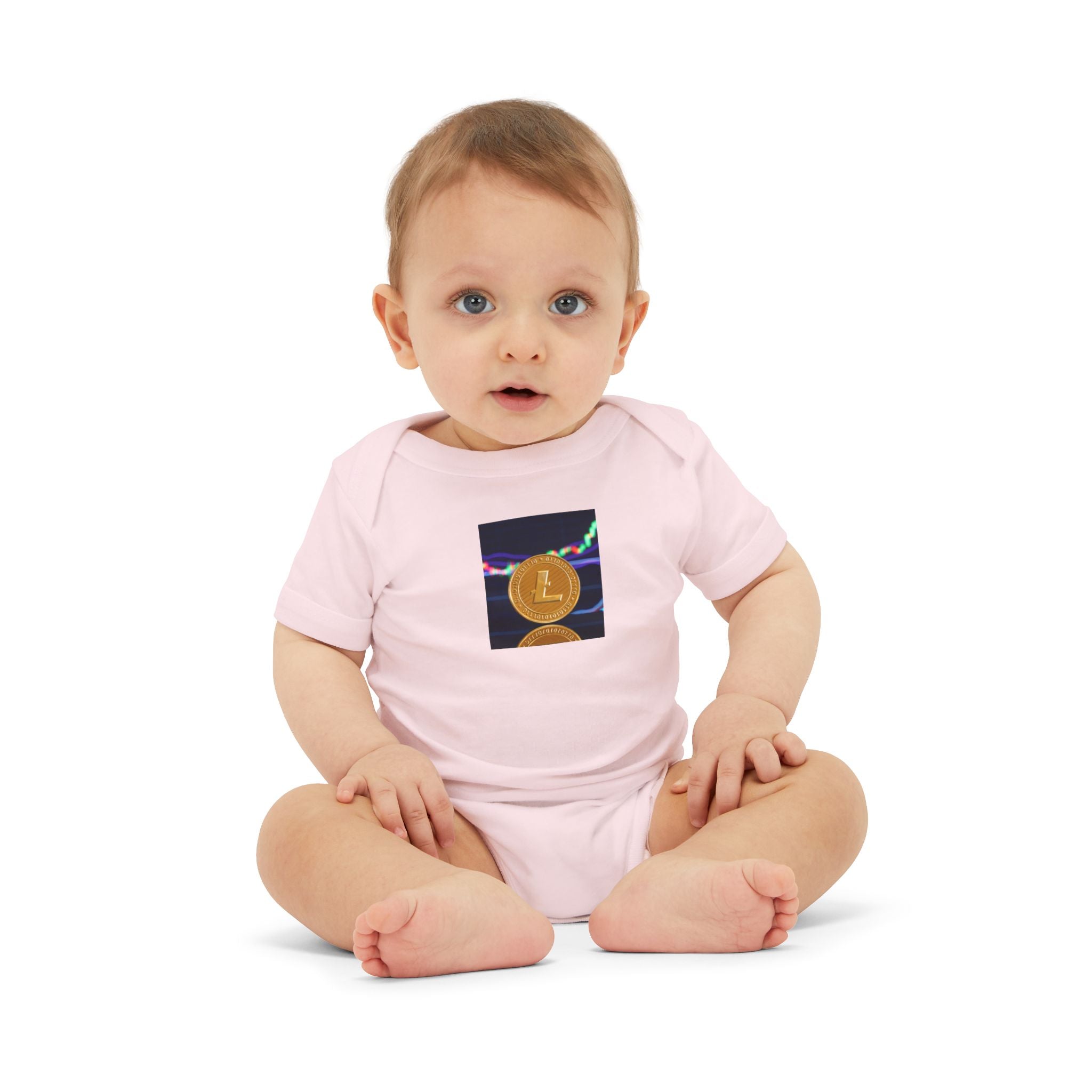 Litecoin Coin Graphic Infant Onesie | Cryptocurrency Baby Bodysuit
