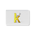 Gold Letter K with Figure Baby Fitted Crib Sheet | Monogram Nursery Bedding