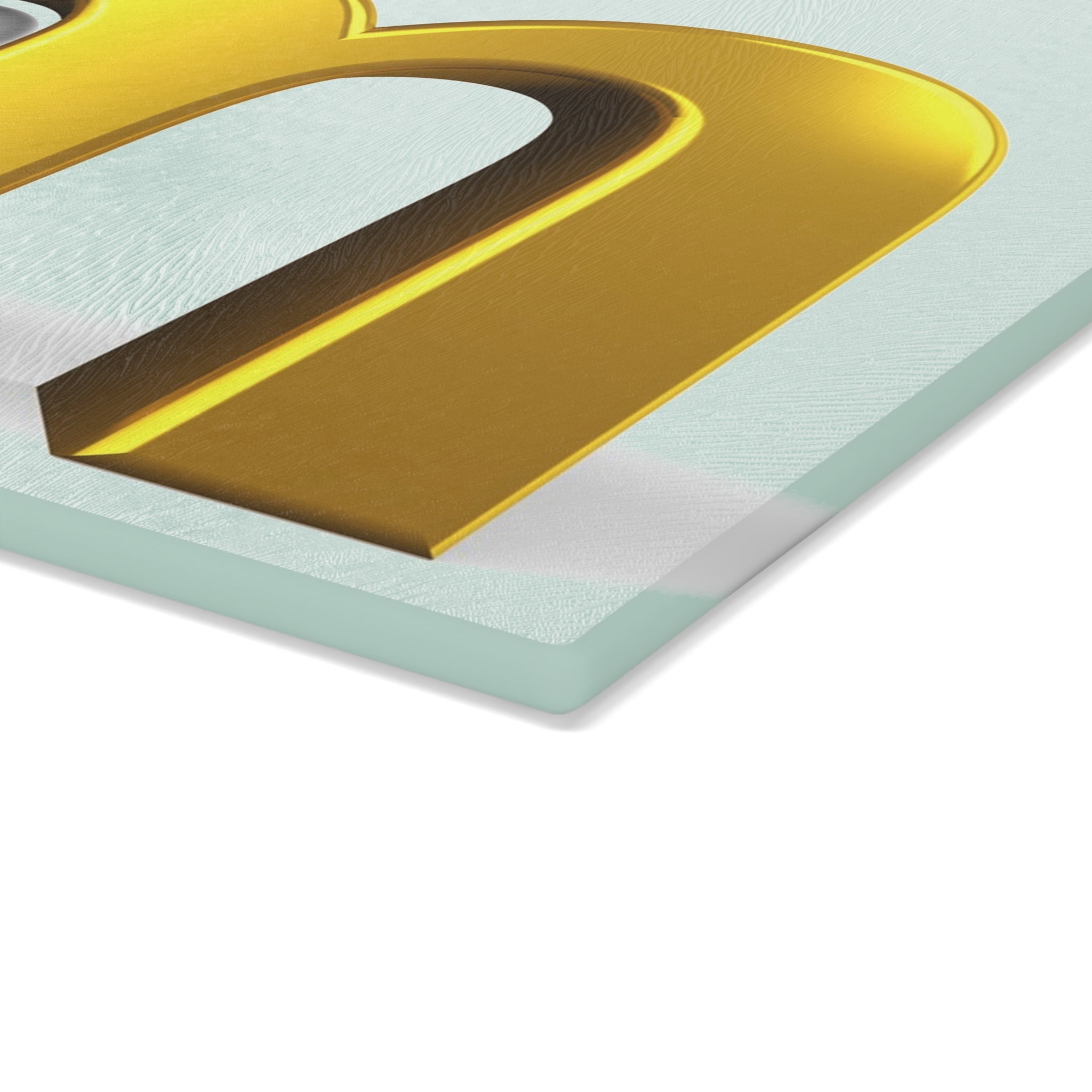 Gold Letter M with 3D Figure Glass Cutting Board | Monogram Kitchen Decor