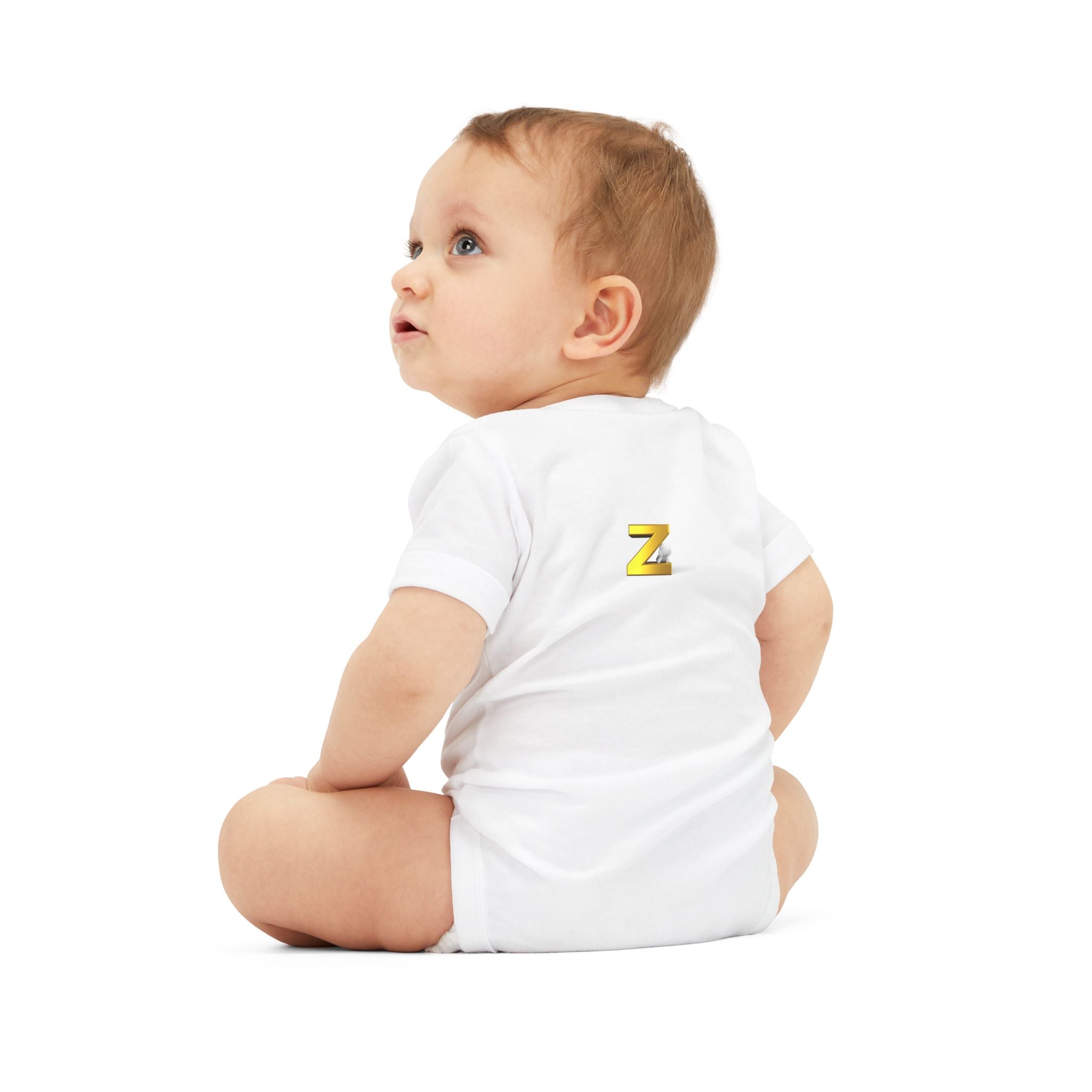 Gold Letter Z Infant Onesie | Baby Bodysuit Monogram