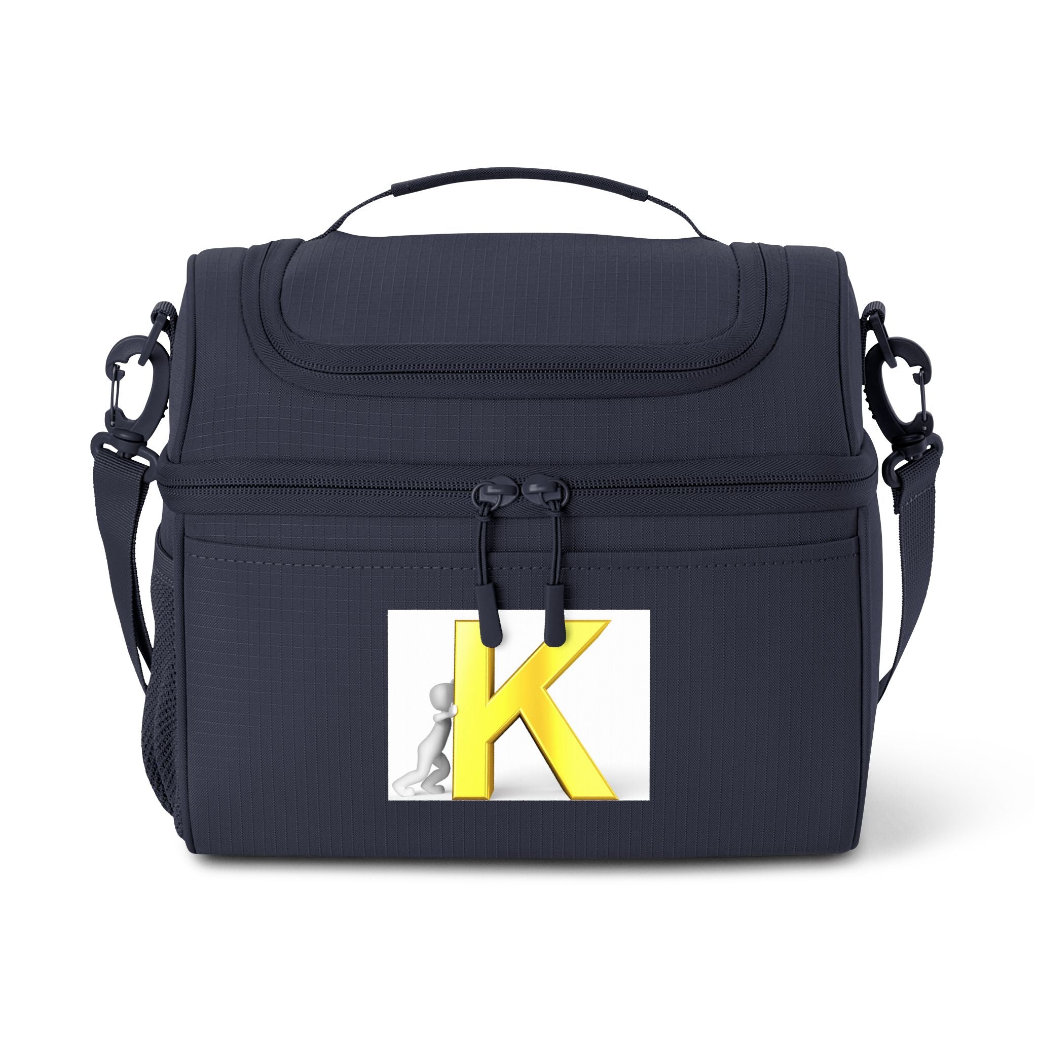 Yellow K Monogram Cooler Bag | Initial K Lunch Tote