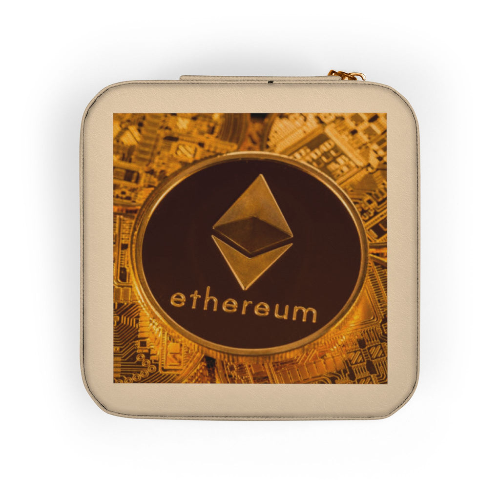 Ethereum Coin Jewelry Travel Case | Crypto Logo Compact Organizer