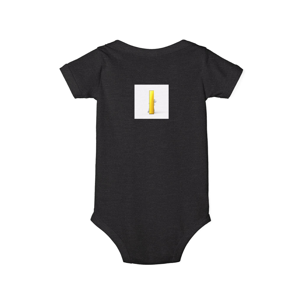 Yellow Letter i Infant One Piece | Minimal Baby Bodysuit