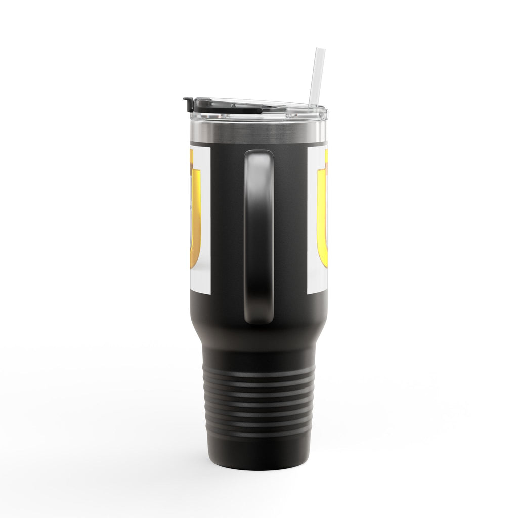 Golden Letter Ü with Figure 40oz Travel Mug | Insulated Tumbler