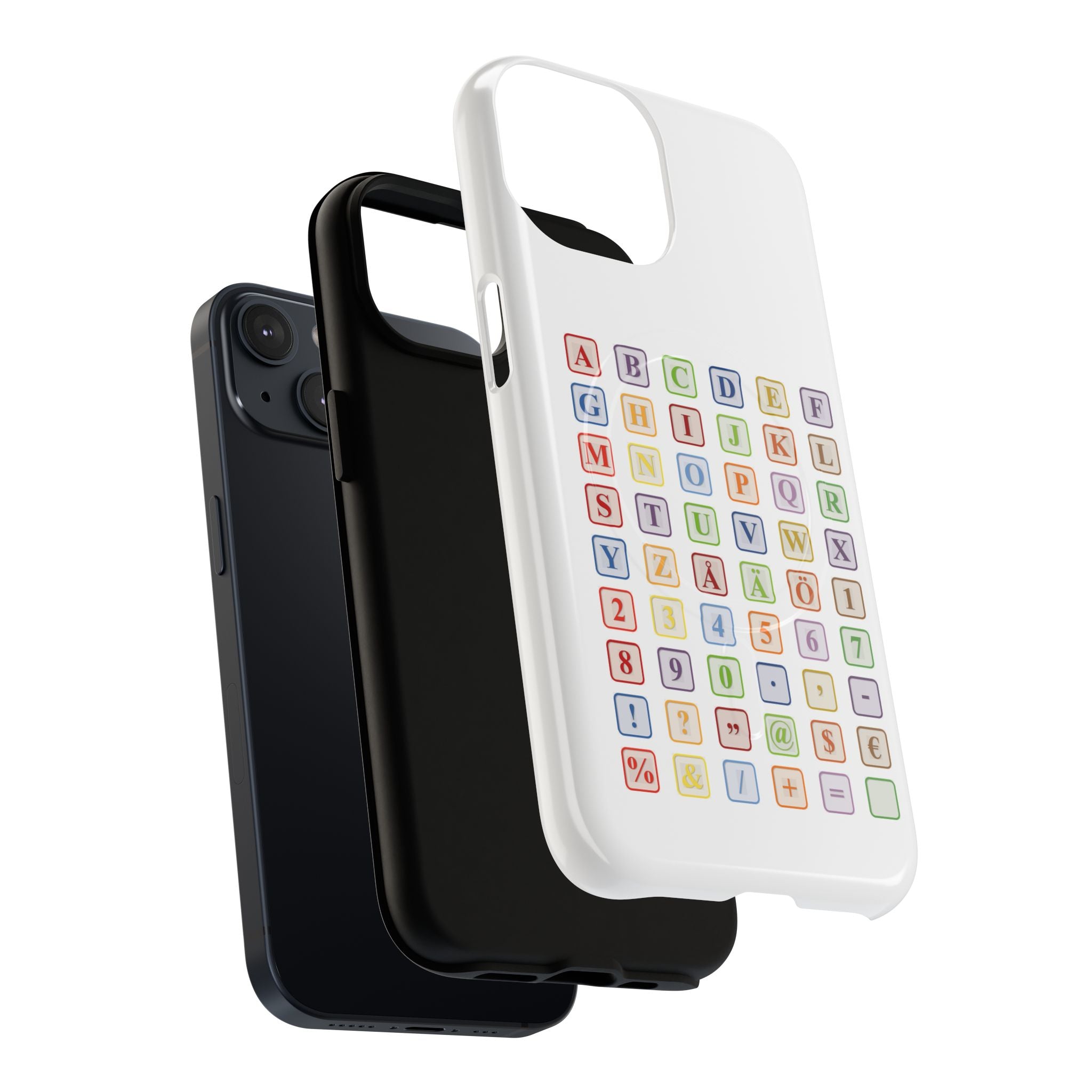 Alphabet Blocks Phone Case | Magnetic Tough Case, Colorful Letter Grid