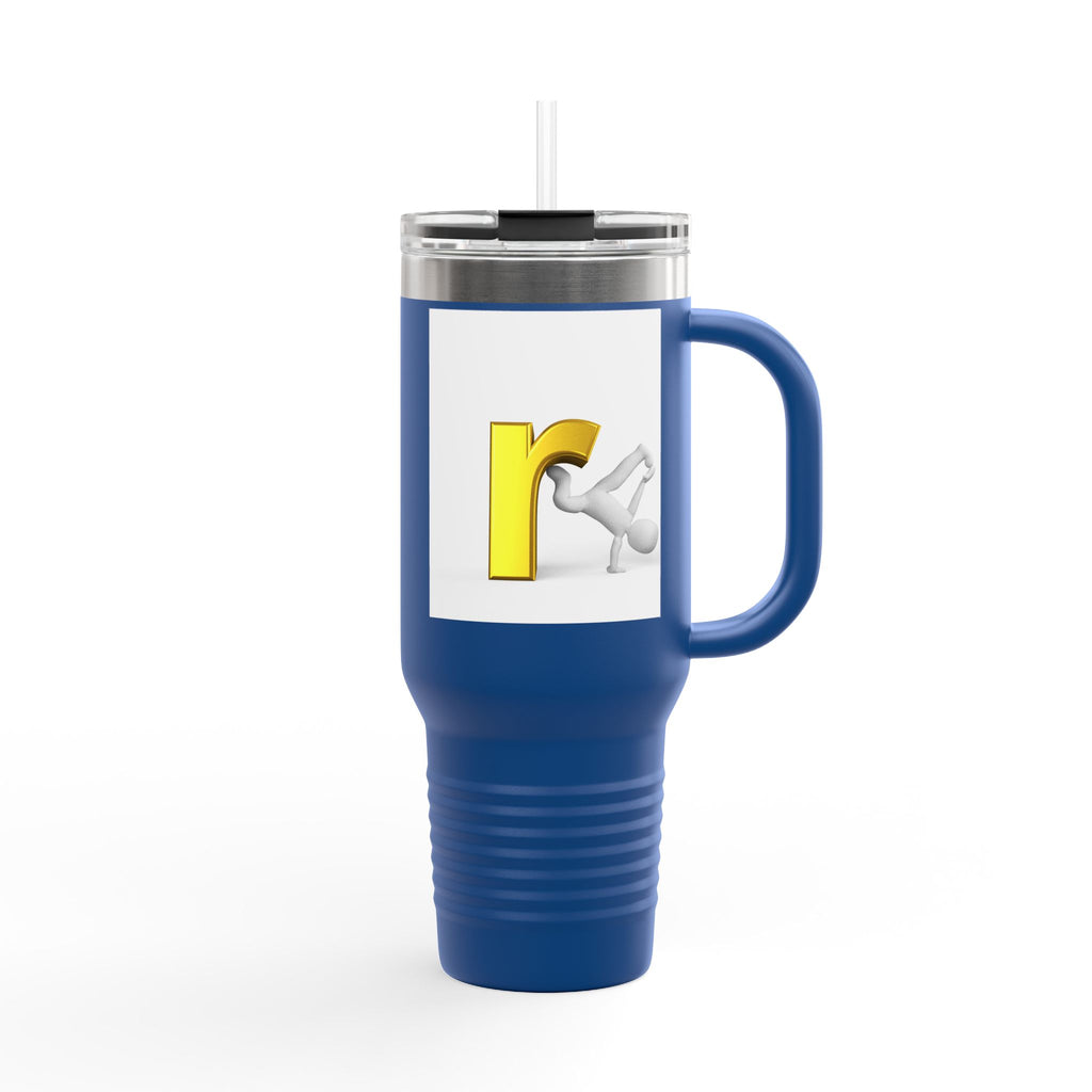 Yellow Letter R Character Travel Mug | 40oz Insulated Tumbler