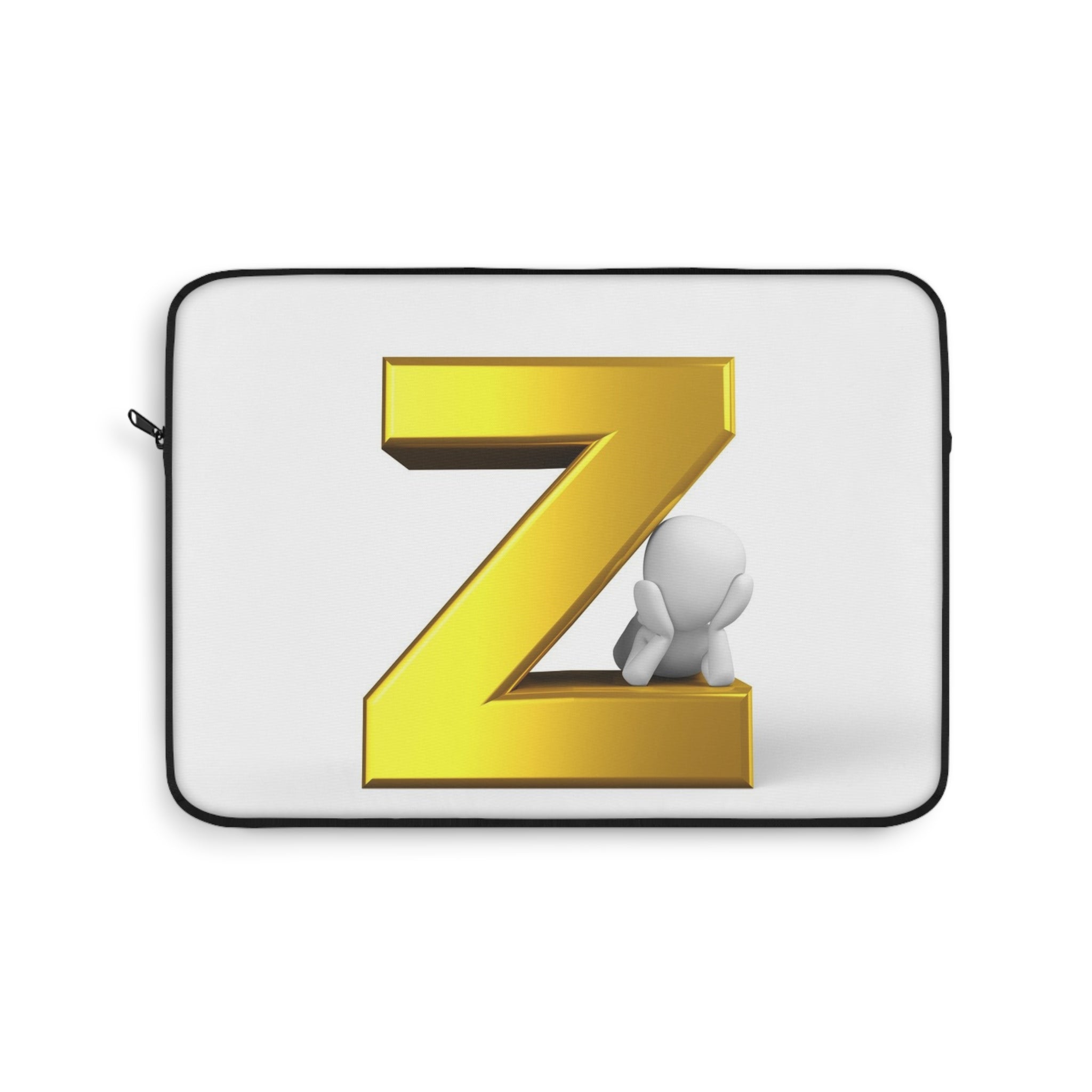 Gold Letter Z Monogram Laptop Sleeve | Initial Z Sleeve