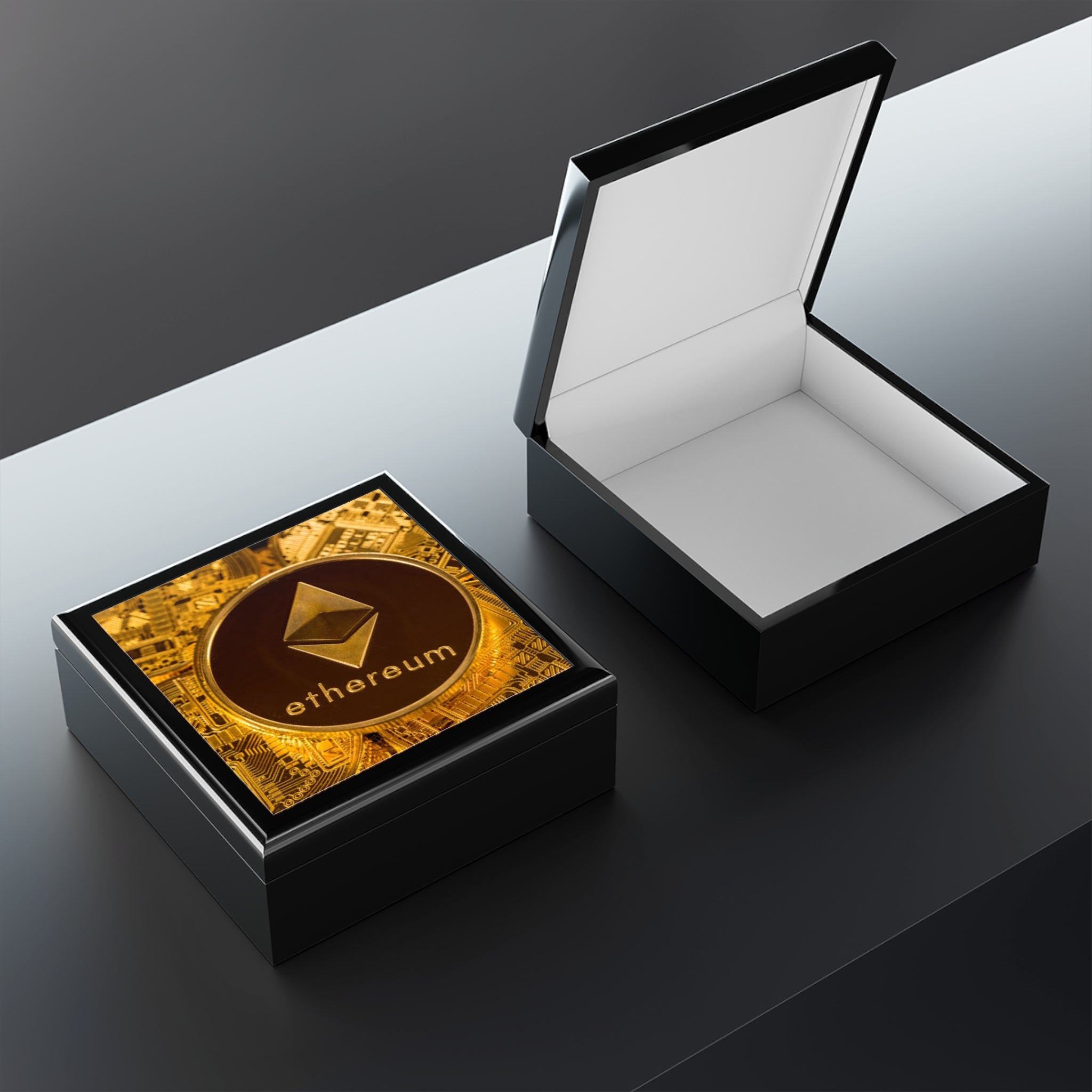 Ethereum Coin Jewelry Box | Crypto Crypto-themed Trinket Box, Blockchain Design