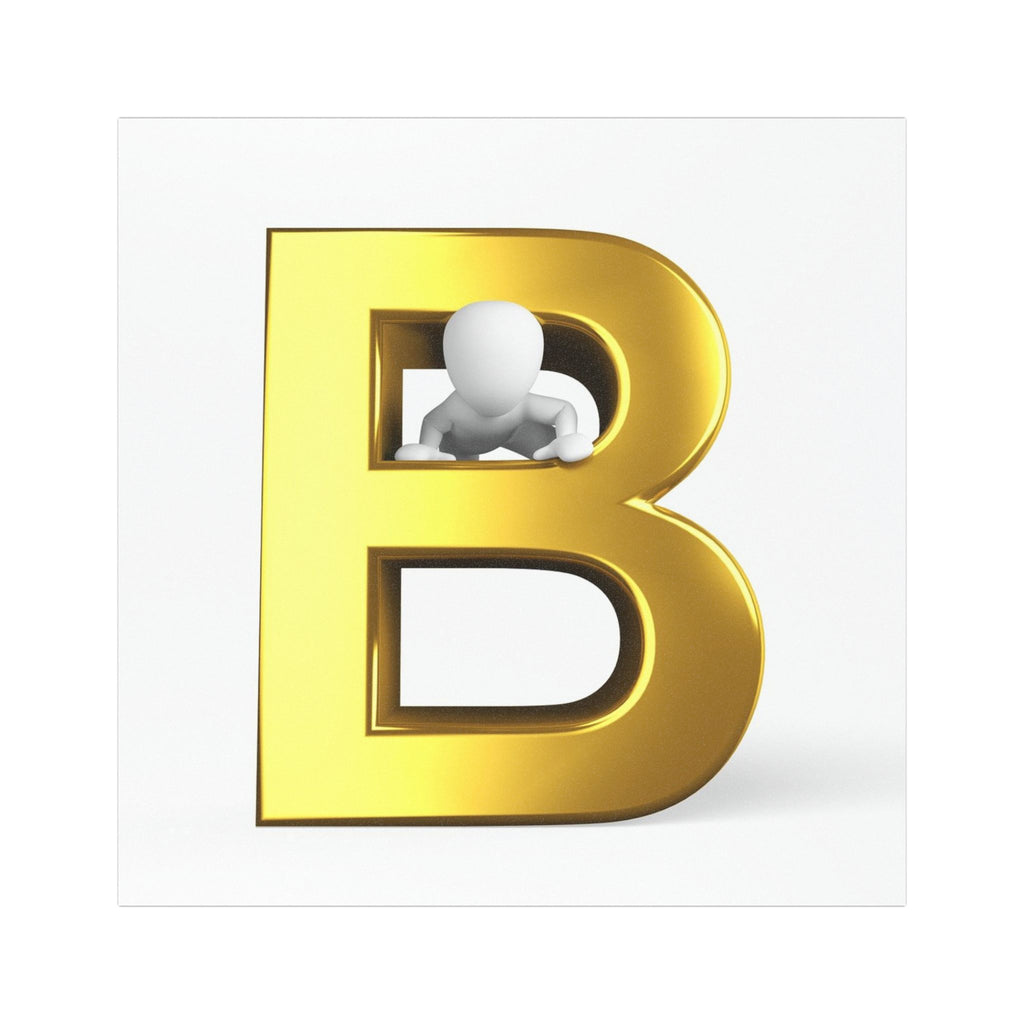 Gold Letter B Car Magnet | Monogram Initial Magnetic Decal