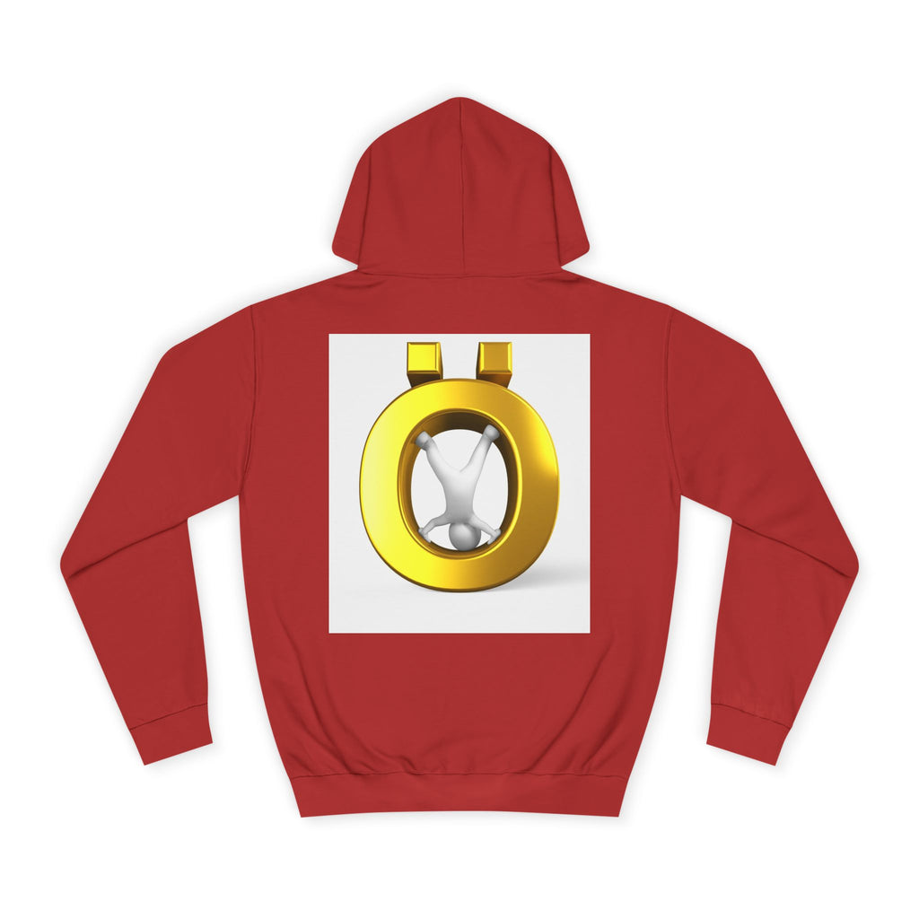 Gold Letter Ö Hoodie | Minimal Jewelry Logo, White Pullover
