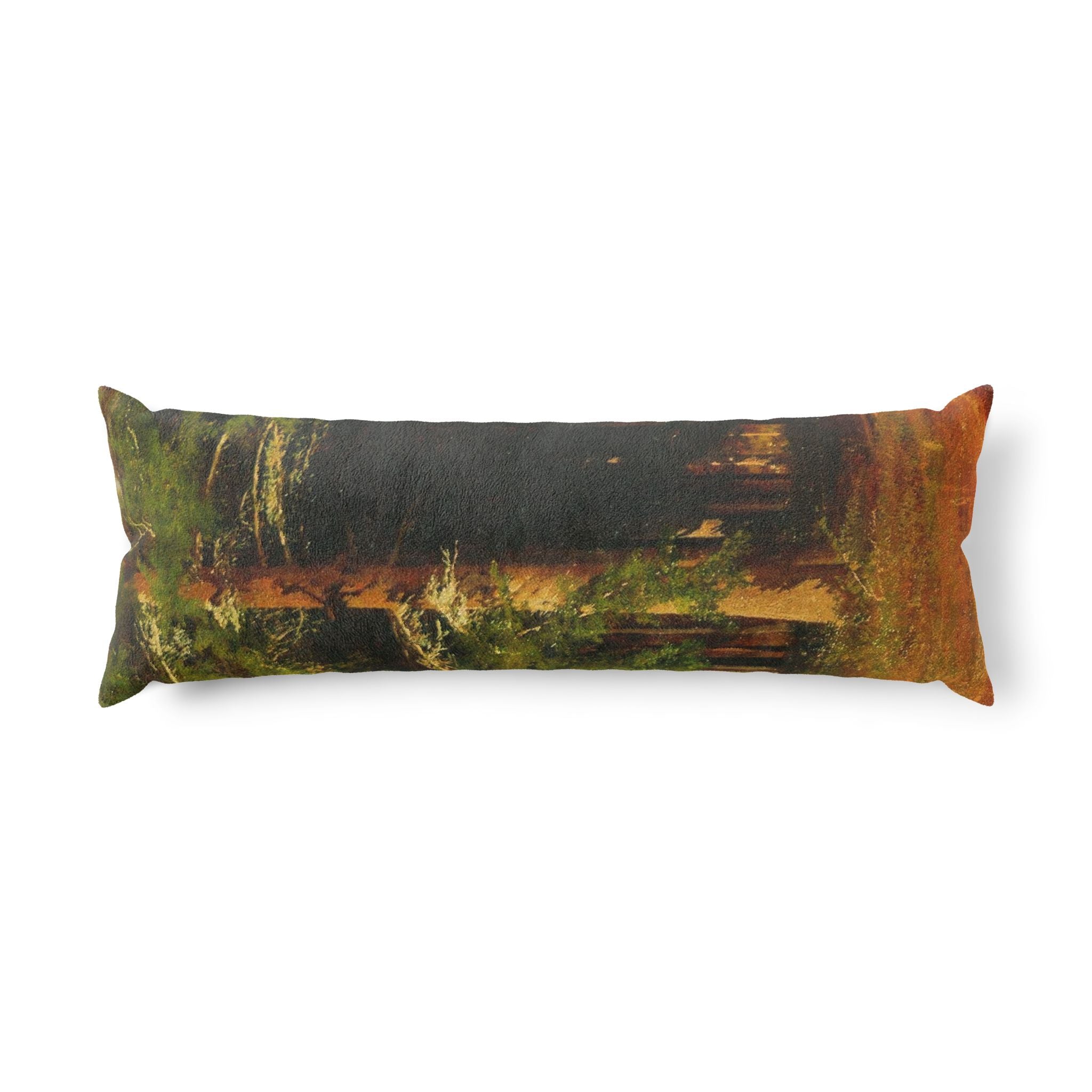 Forest Path Body Pillow | Rustic Woodland Landscape Bolster