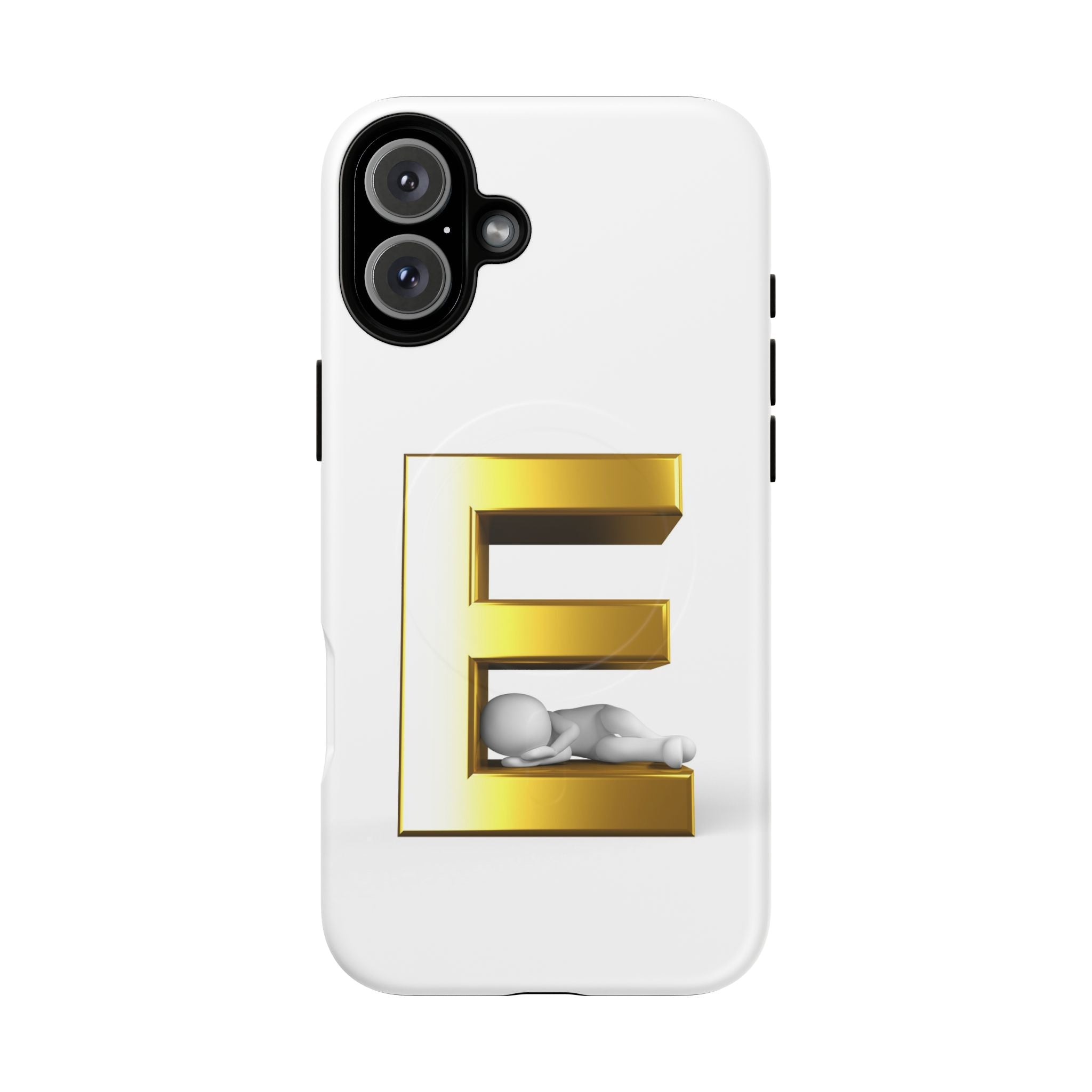 Coque de téléphone Monogramme Lettre E Dorée | Coque Magnétique Renforcée