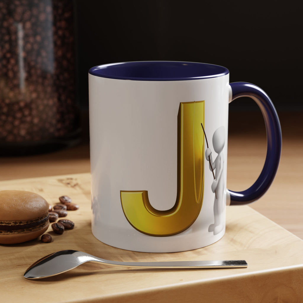 Gold Buchstabe J Monogramm Tasse Akzent Kaffeetasse | Initial J Tasse