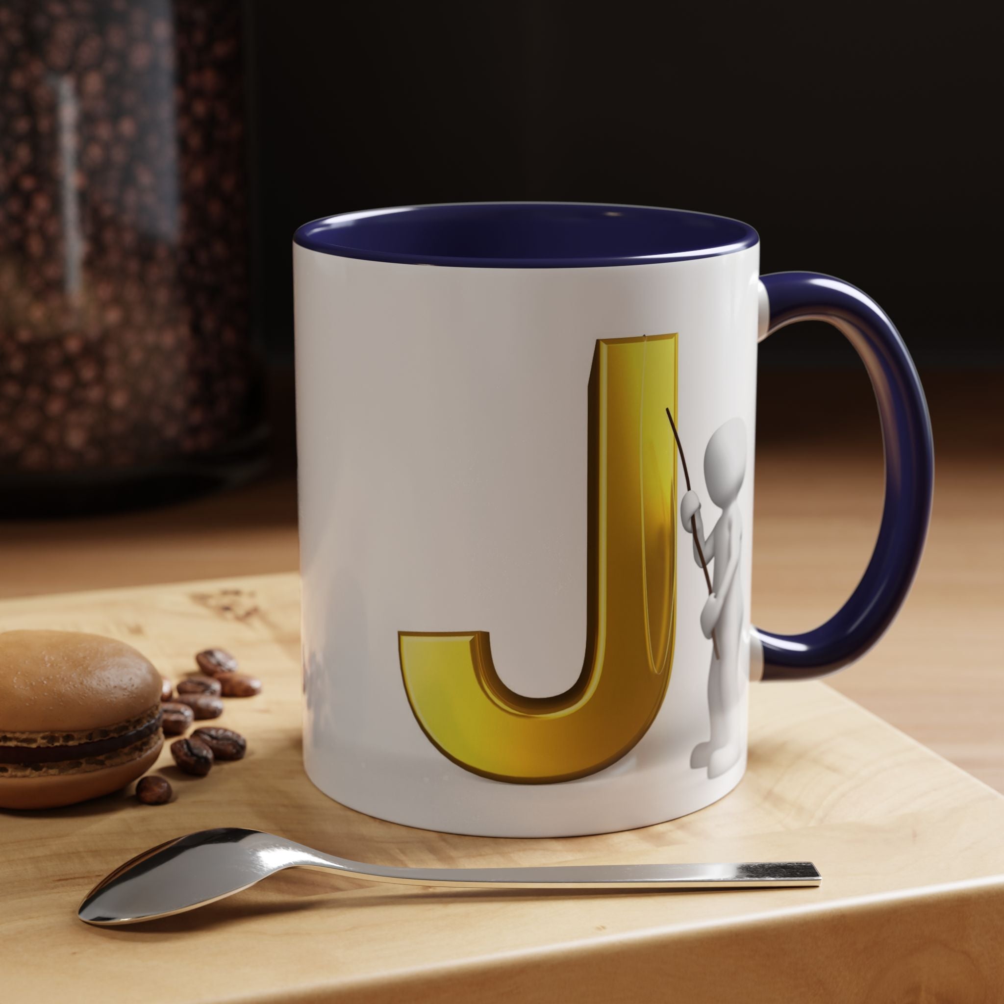 Gold Buchstabe J Monogramm Tasse Akzent Kaffeetasse | Initial J Tasse