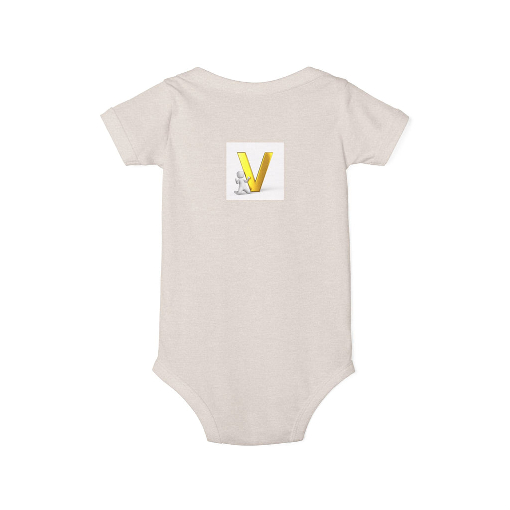 Gold Letter V Baby Bodysuit | Cute Bunny Initial Onesie
