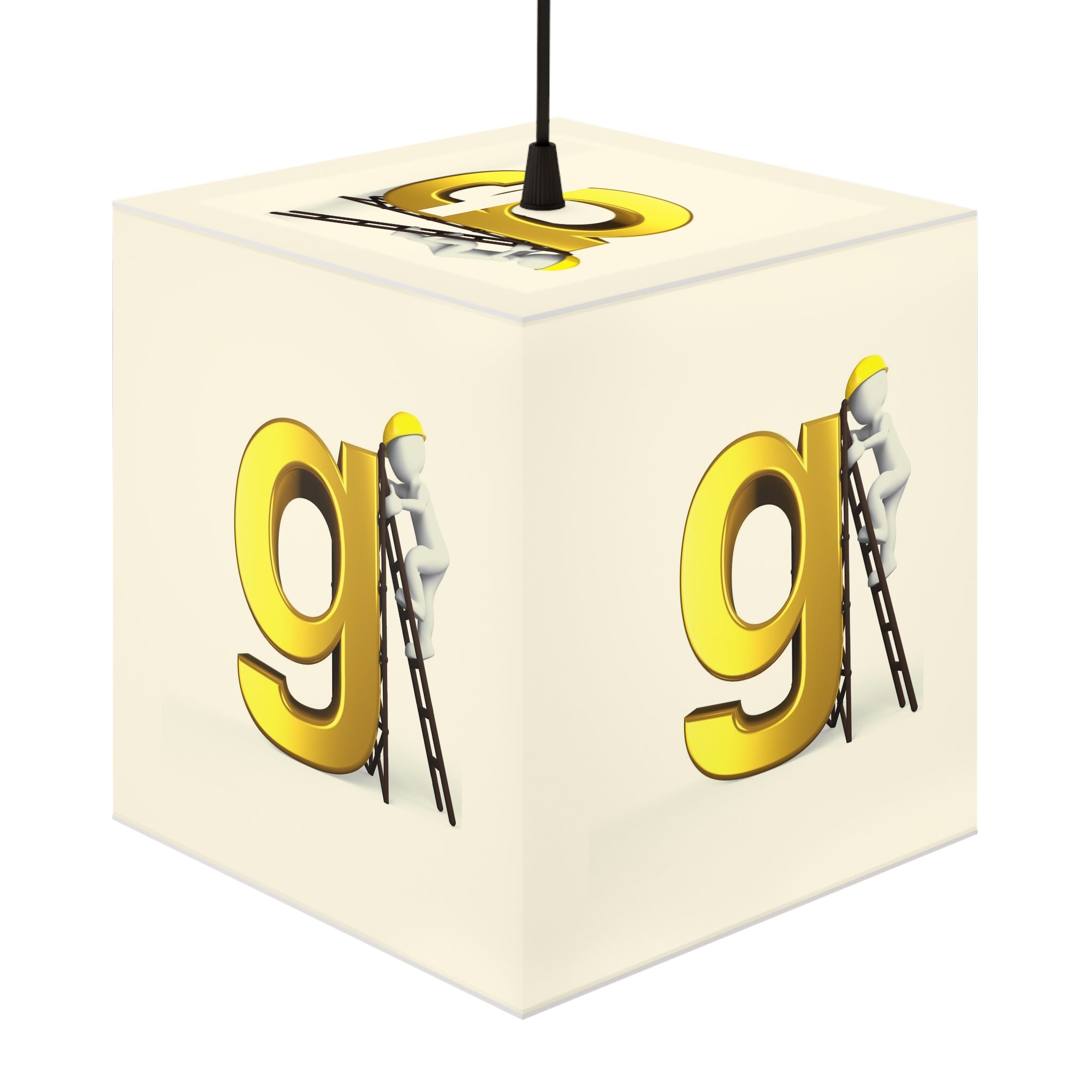 Golden Letter G Cube Lamp | Personalized Initial Light