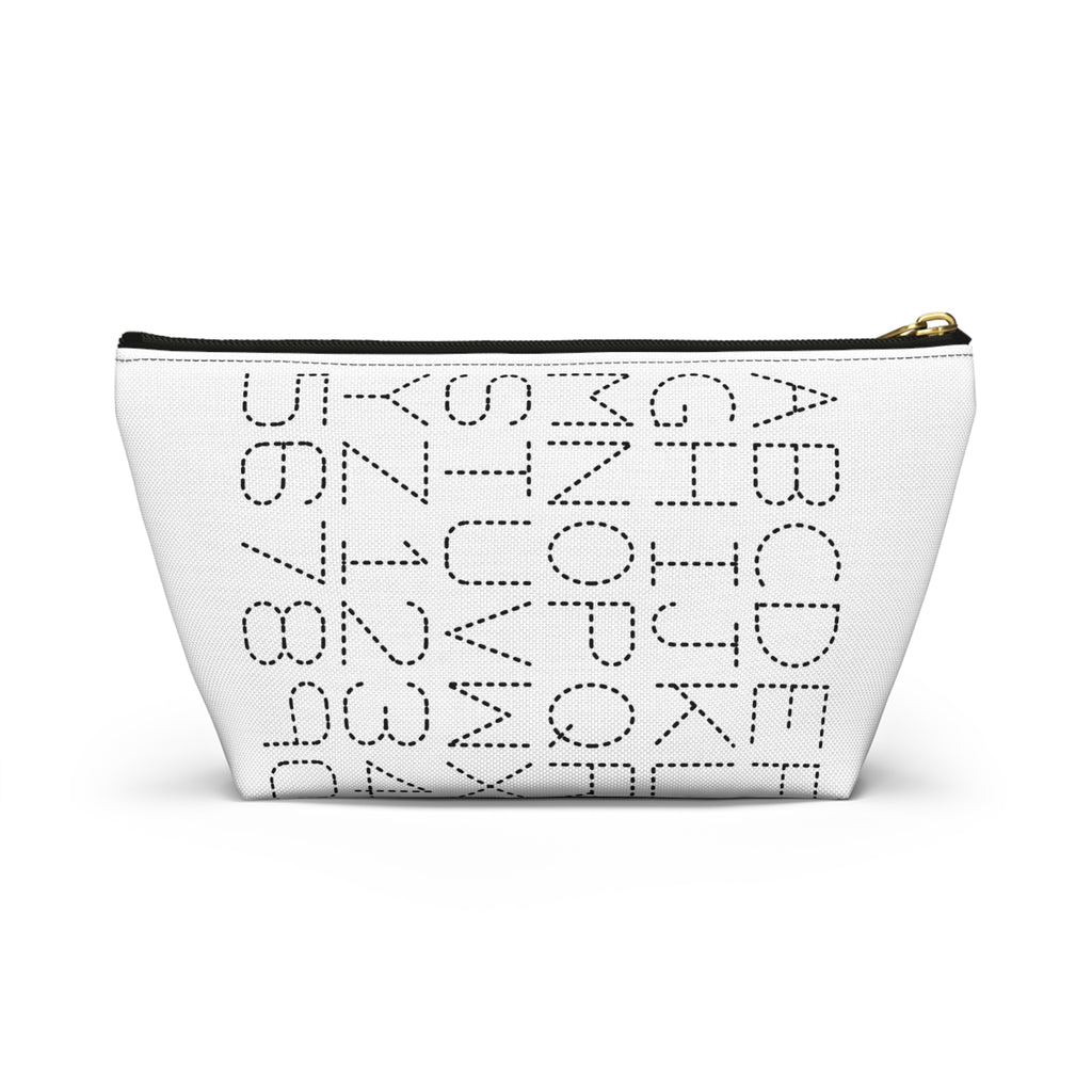 Dotted Alphabet & Numbers Accessory Pouch | T-Bottom Zip Bag