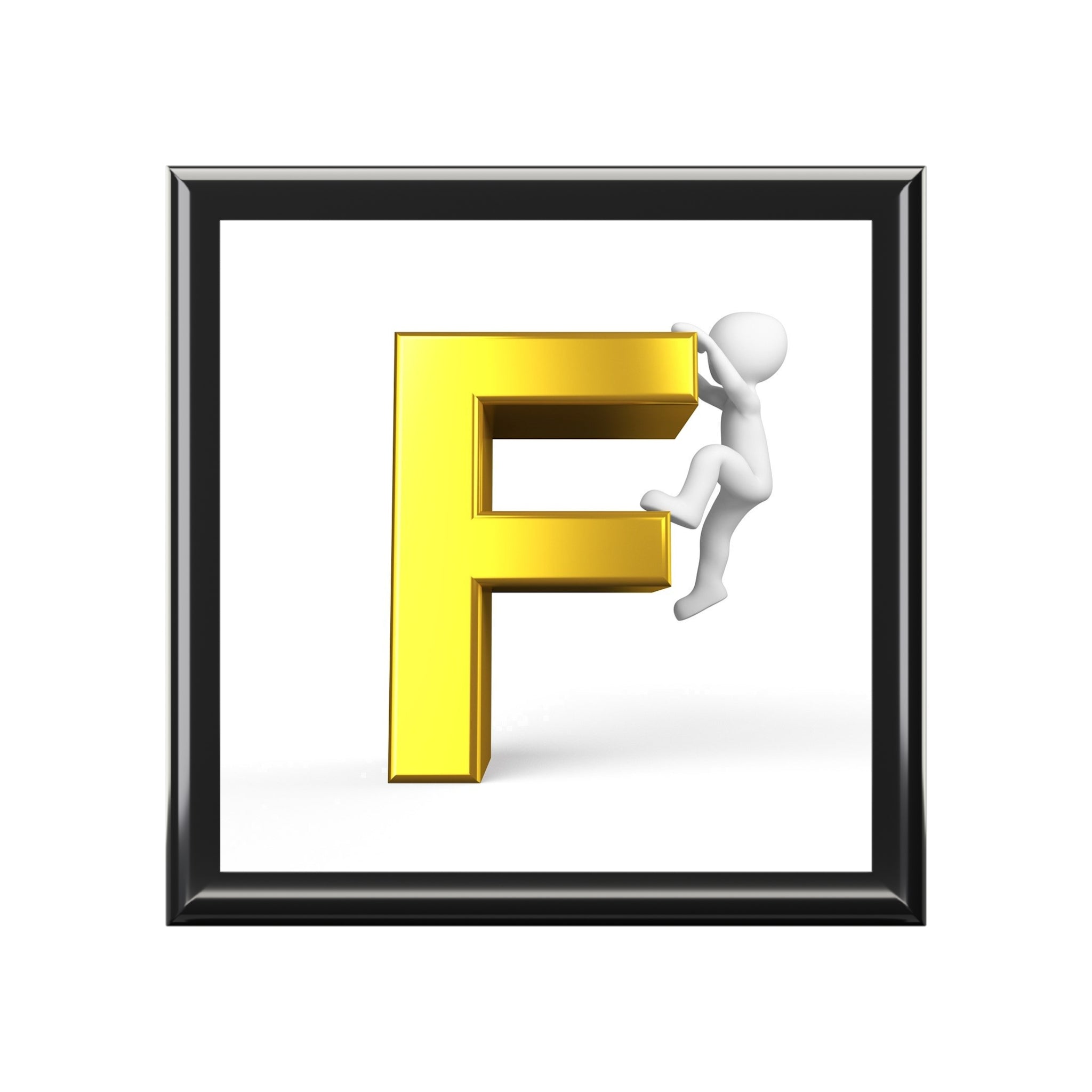 Climbing Letter F Jewelry Box | Monogram Initial Keepsake