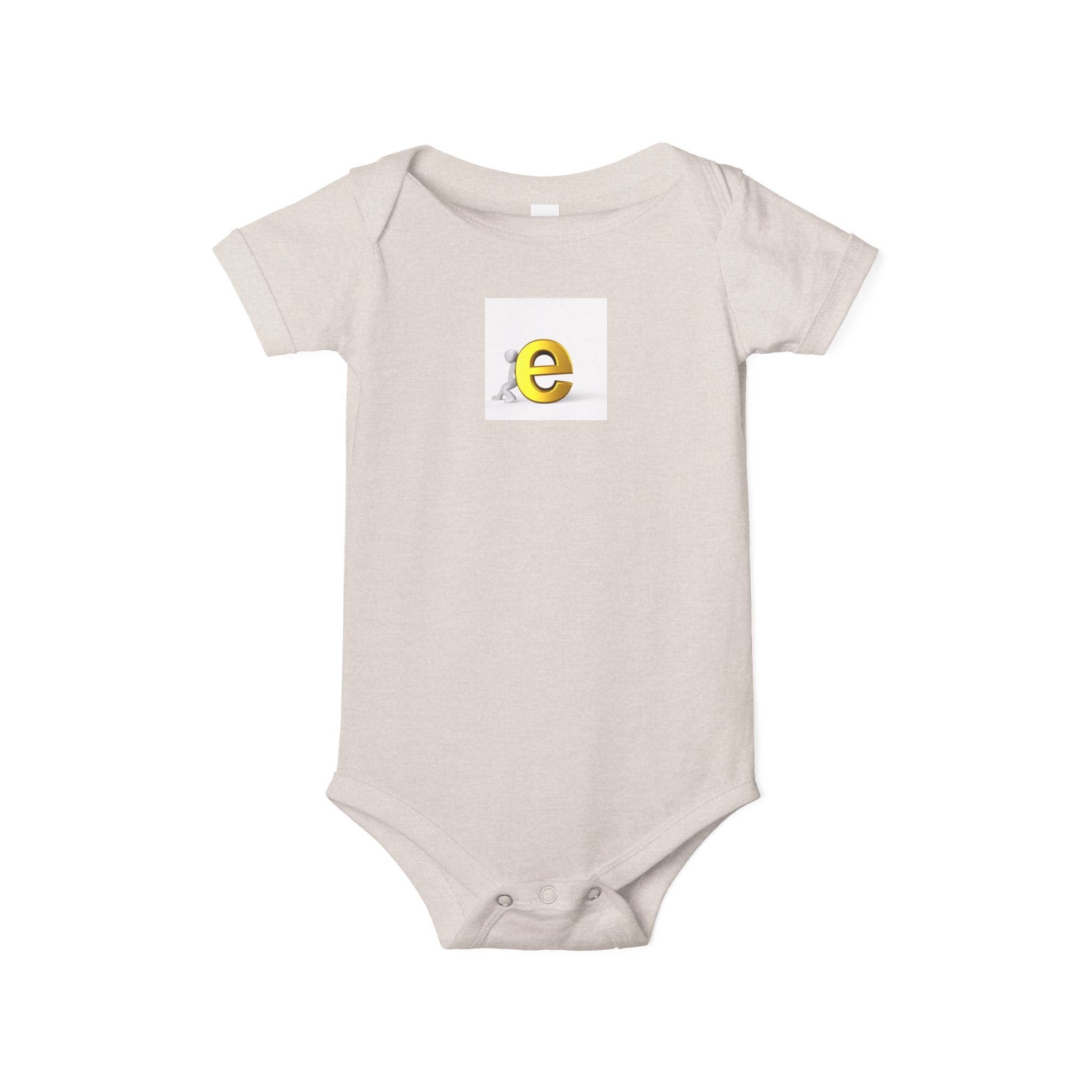Body bébé jaune avec e minuscule | Combinaison une pièce en jersey pour bébé