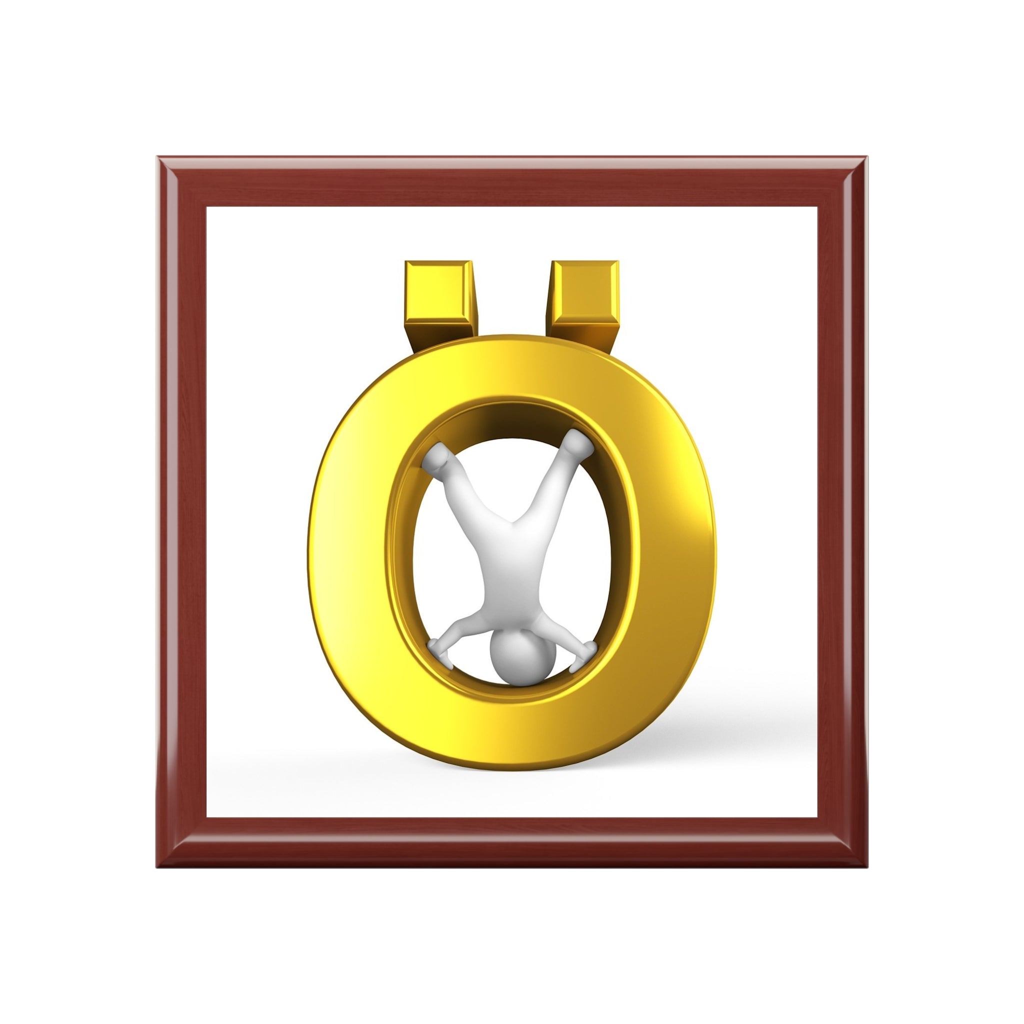 Gold Letter Ö Jewelry Box | Black Lacquer Trinket Case