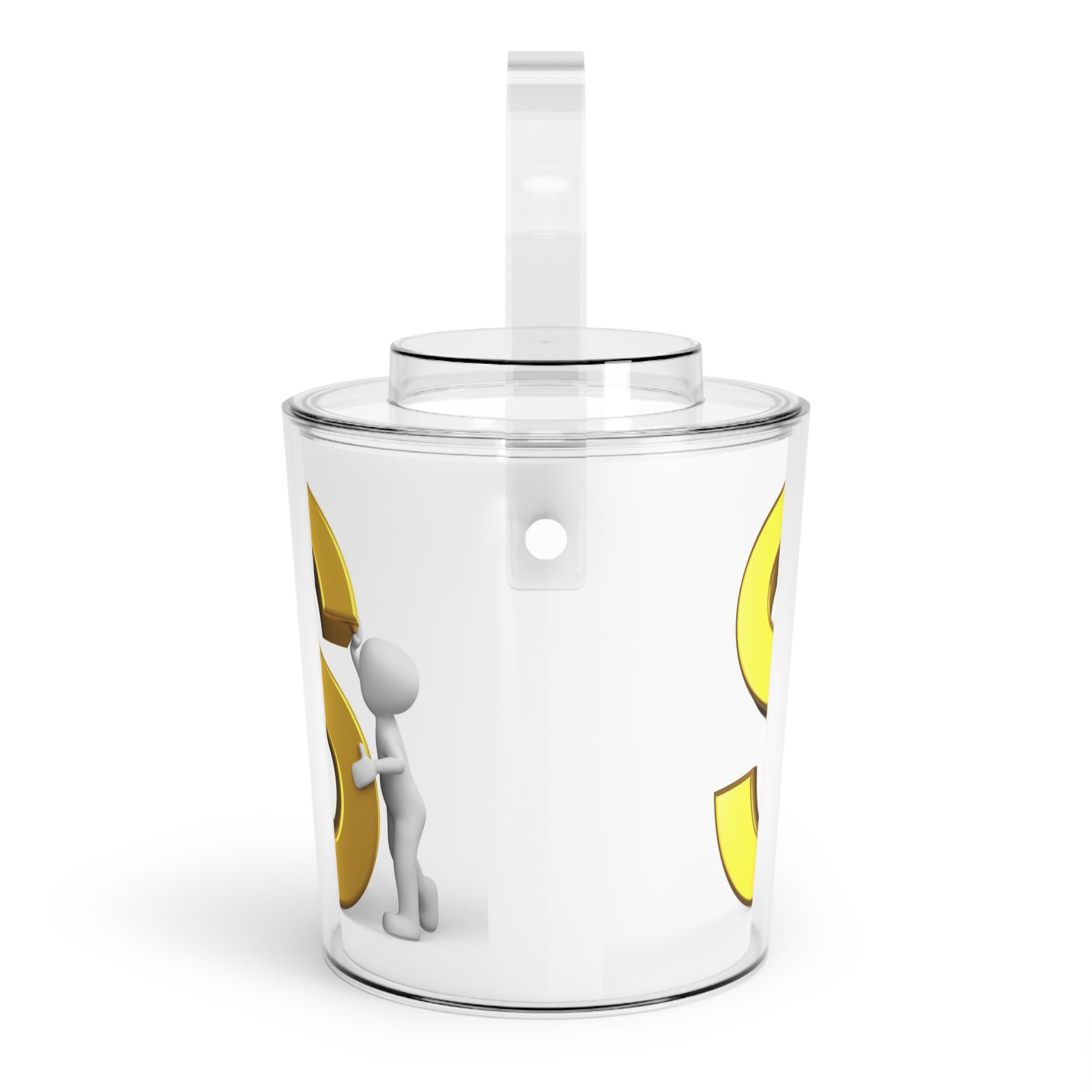 Gold Letter S Monogram Ice Bucket with Tongs | Personalized Initial Cooler