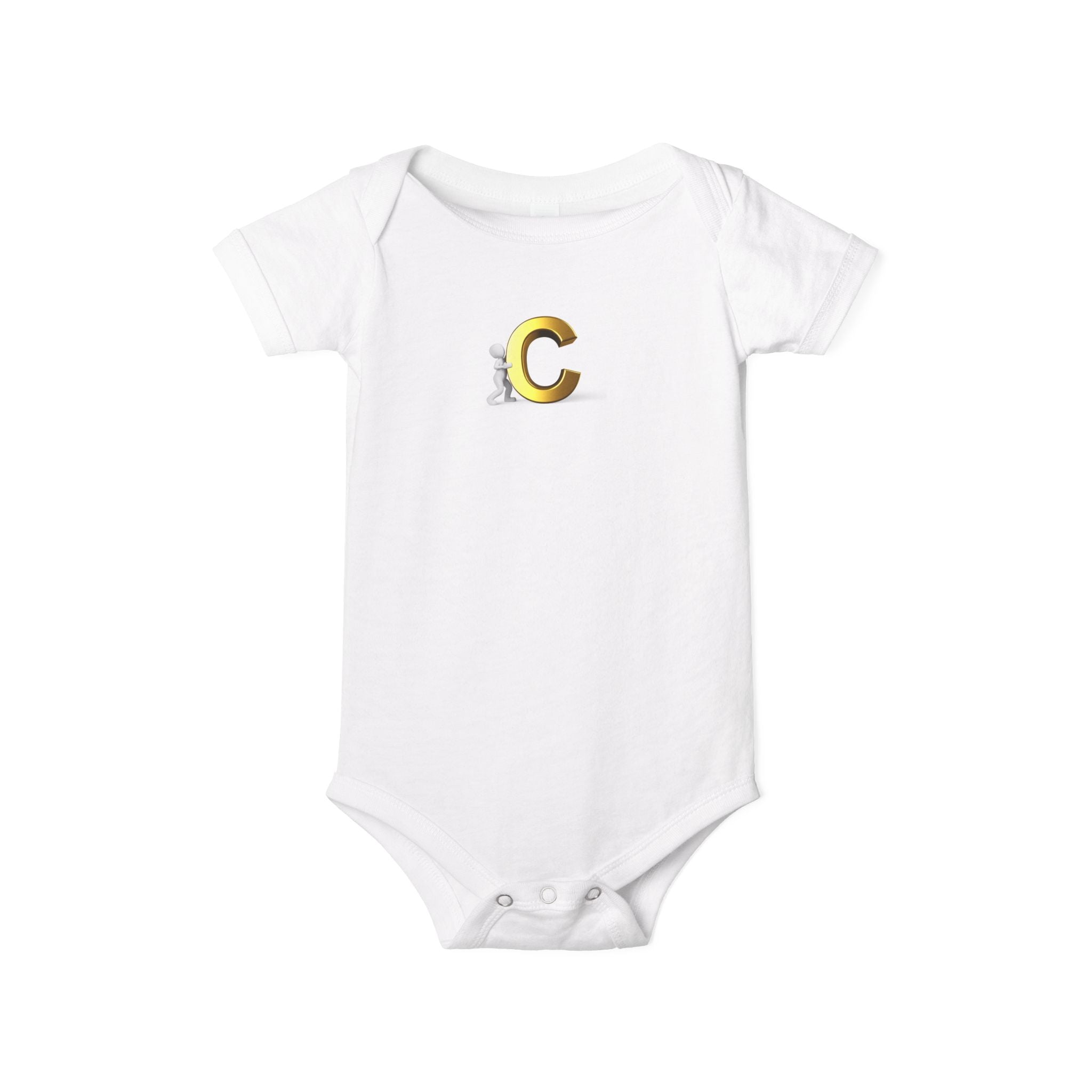 Body pour bébé Monogramme Lettre C Doré | Body bébé initiale