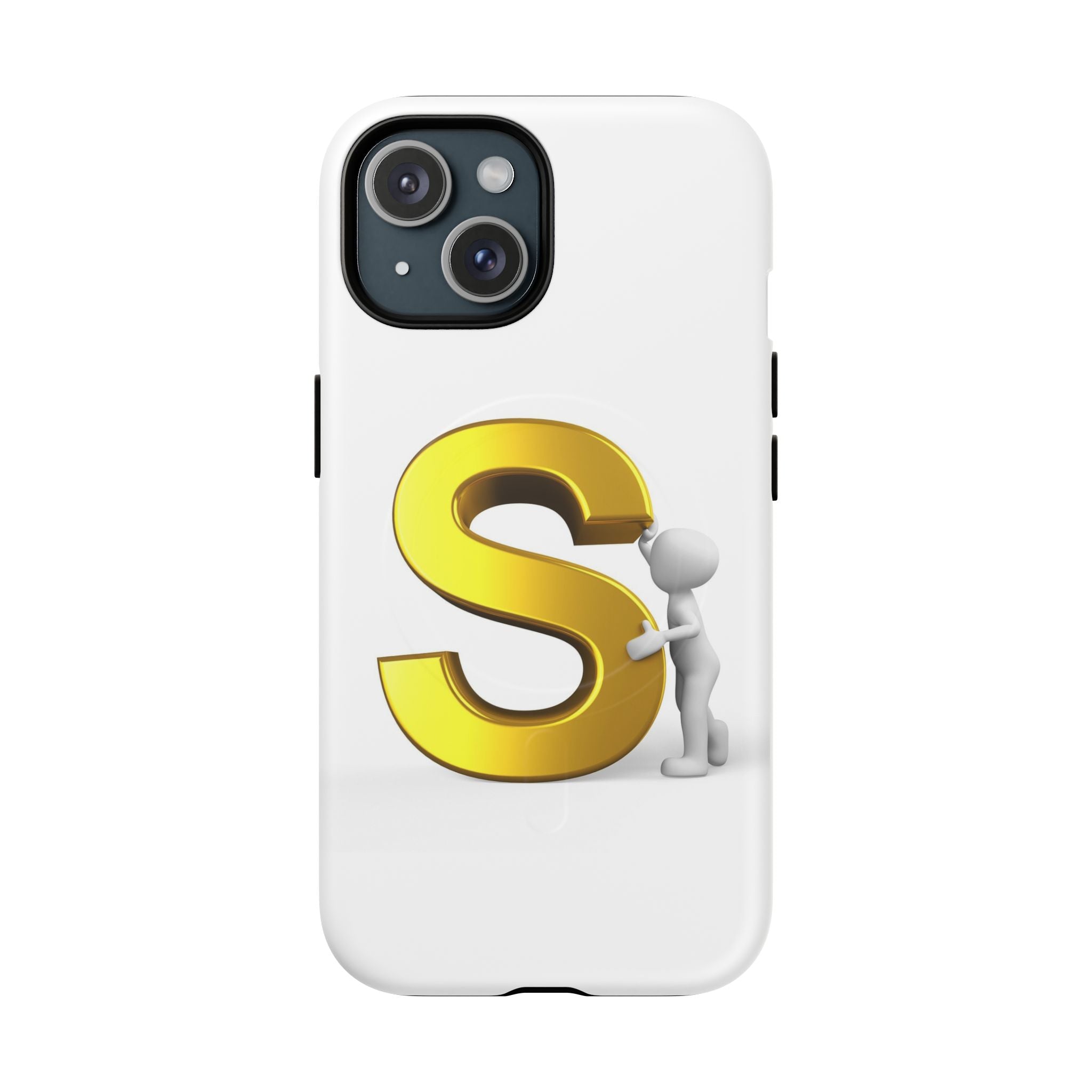 Coque de téléphone à monogramme S doré | Coque magnétique robuste