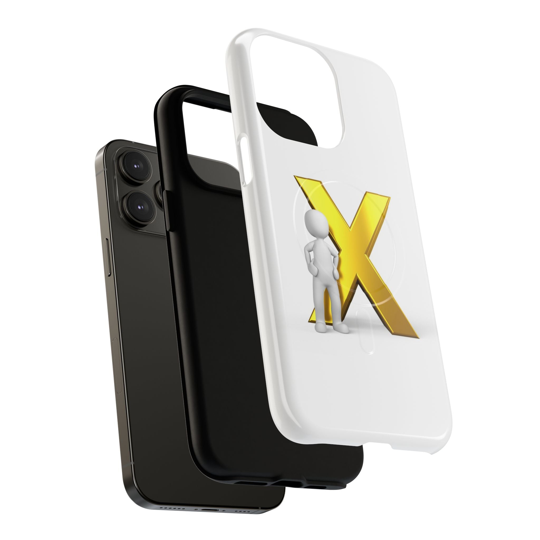 3D Figure with Gold X phone case | Magnetic Tough Case