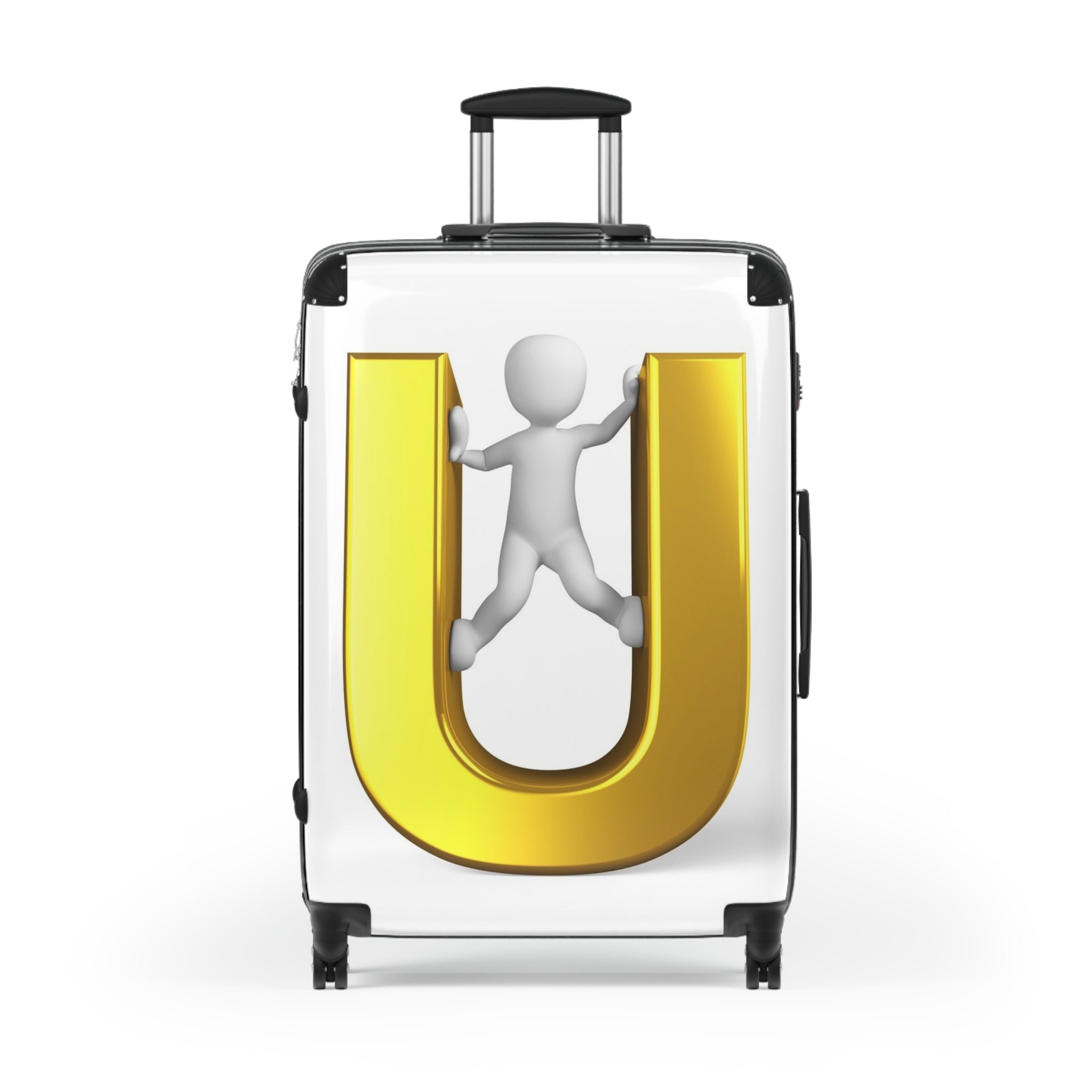 Gold Letter U Luggage Cover Suitcase | Monogram Travel Accessory