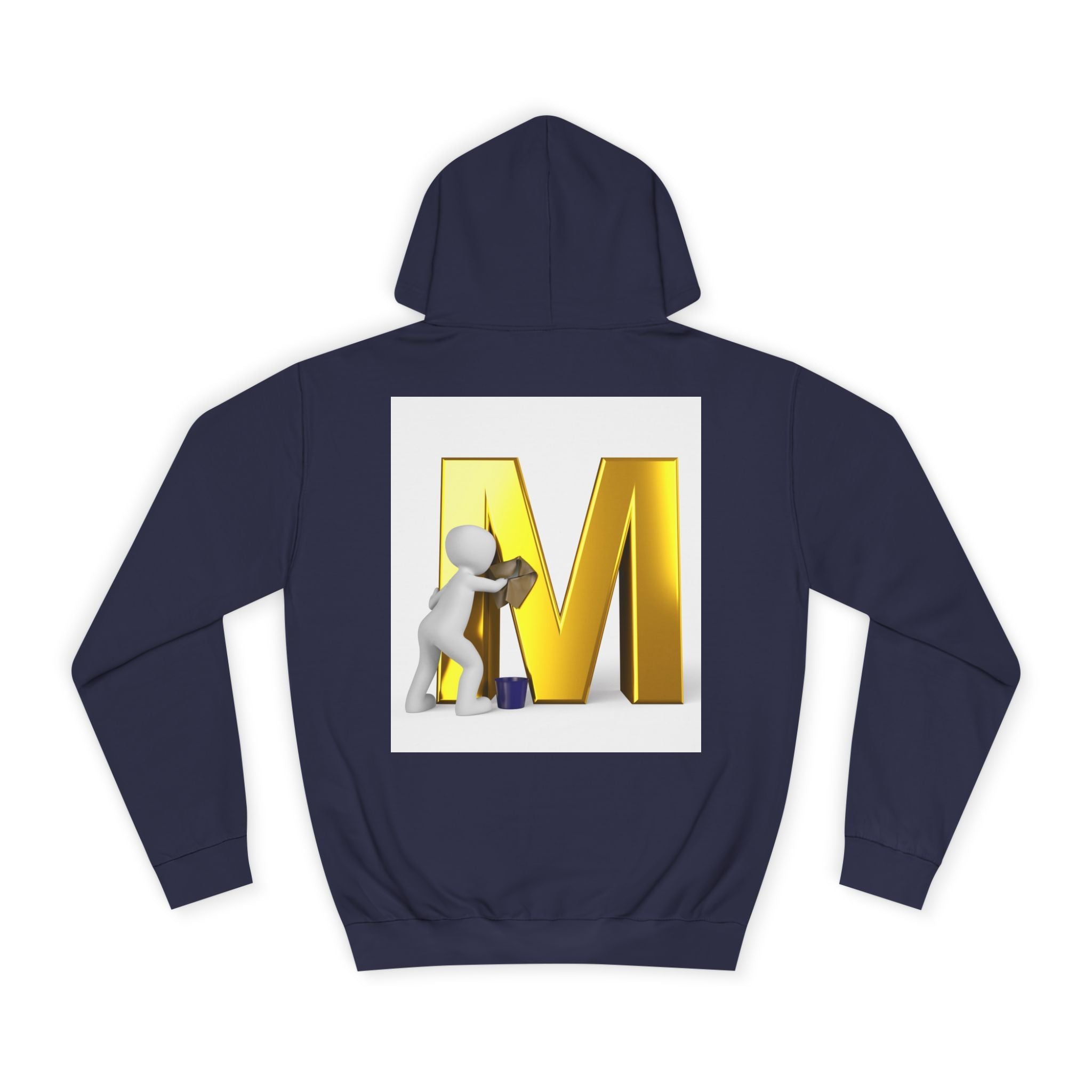 Gold Letter M with Figure Hoodie | Monogram Initial M Sweatshirt