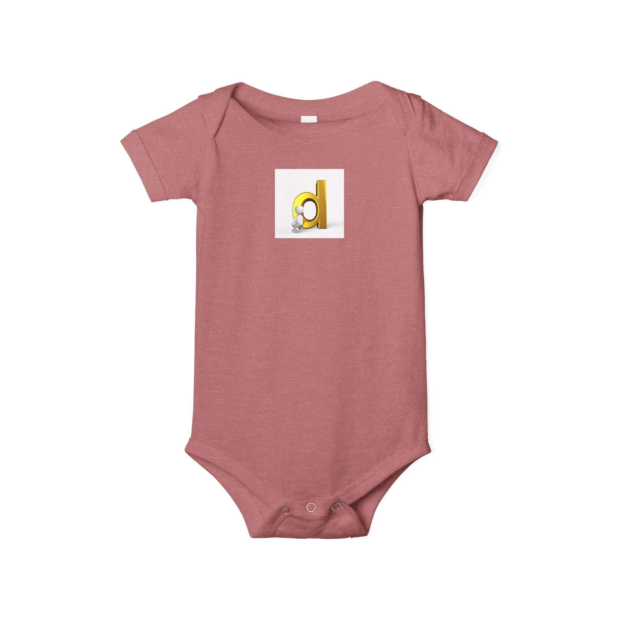 Body pour bébé lettre D | Combinaison jaune 3D initiale pour nourrisson