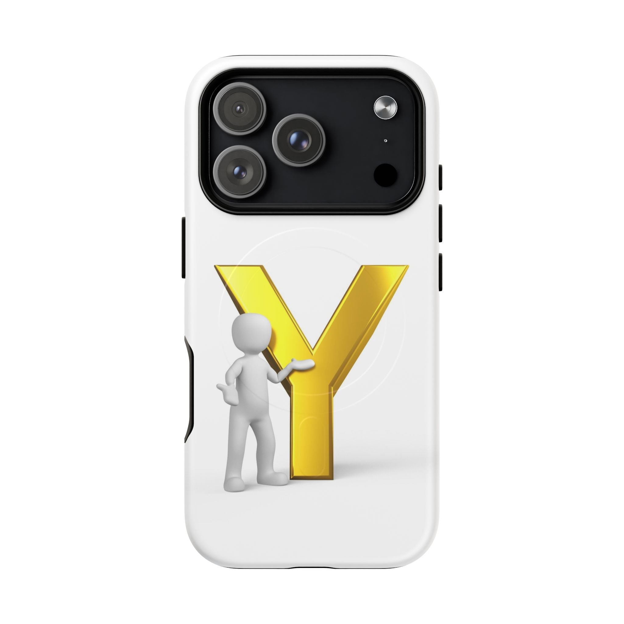 Coque de téléphone Lettre Y Or | Coque magnétique iPhone Monogramme